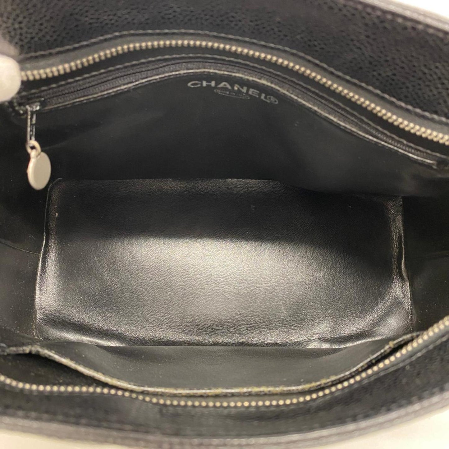 Chanel Tote Bag Reproduction Caviar Skin Black Women's