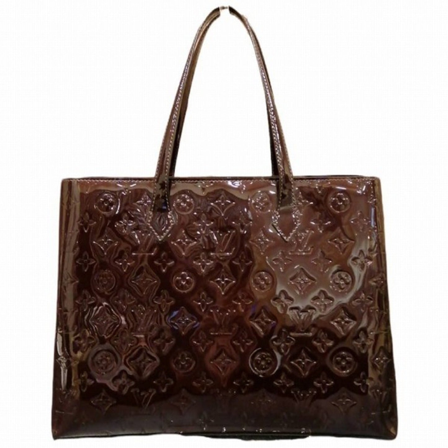 Louis Vuitton Monogram Vernis Wilshire MM M91645 Amaranto Bag Tote Shoulder Women's
