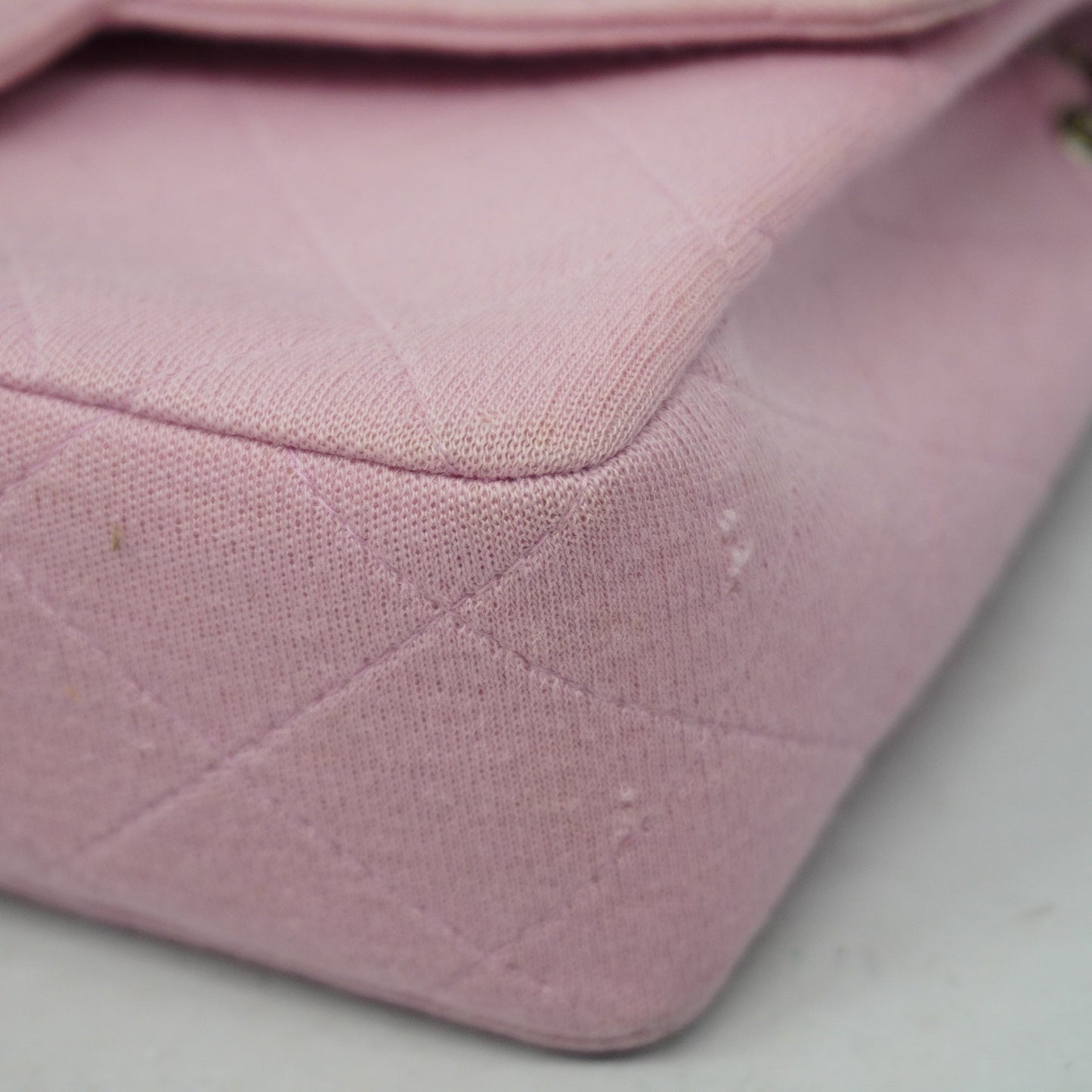 Chanel shoulder bag matelasse single chain cotton pink silver metal