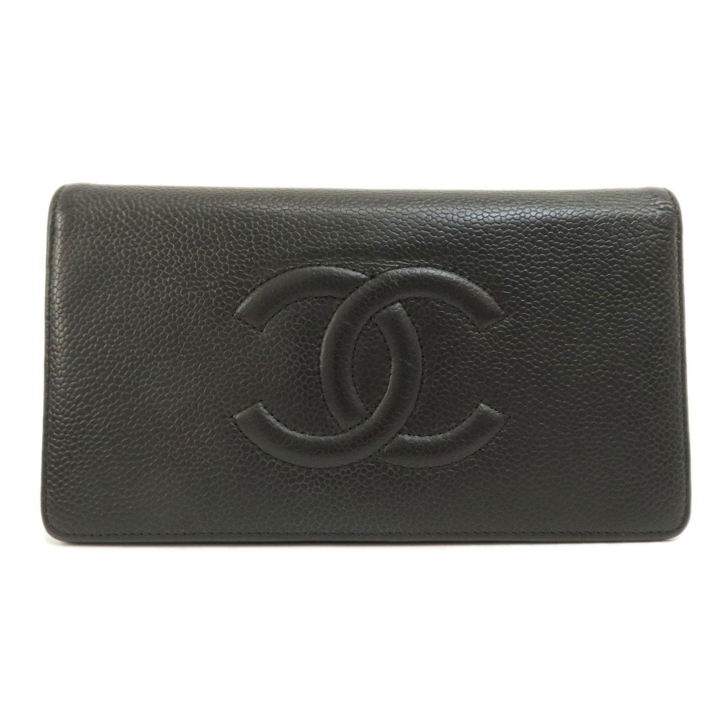 Chanel Coco Mark Long Wallet Caviar Skin Ladies