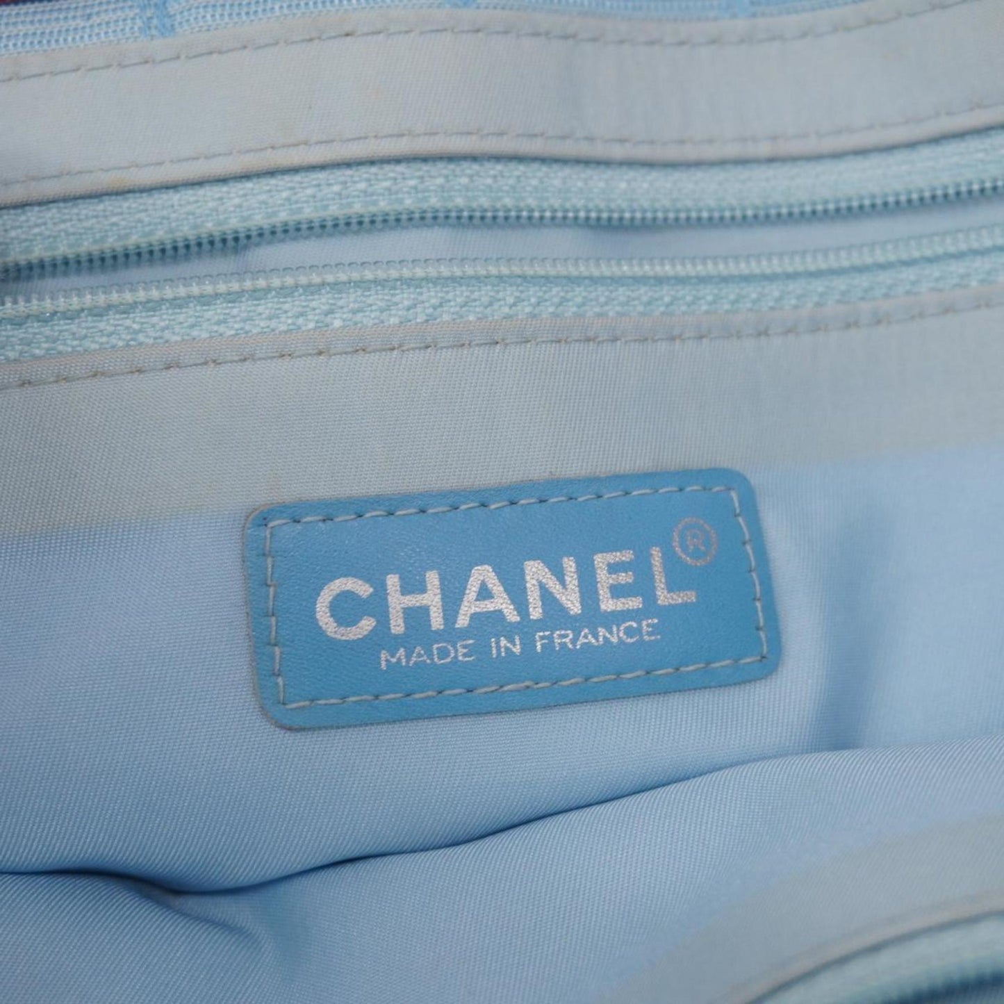 Chanel Tote Bag New Travel Nylon Light Blue Women's