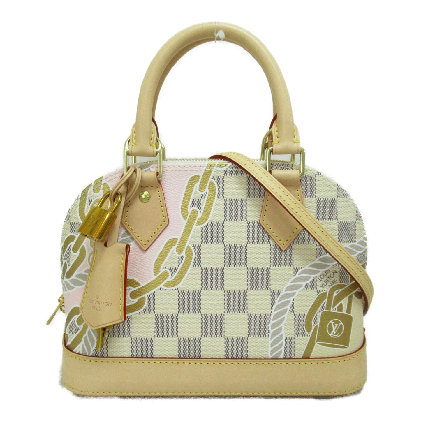LOUIS VUITTON Nautical Alma BB Shoulder Bag Beige Damier Azur PVC coated canvas N40472