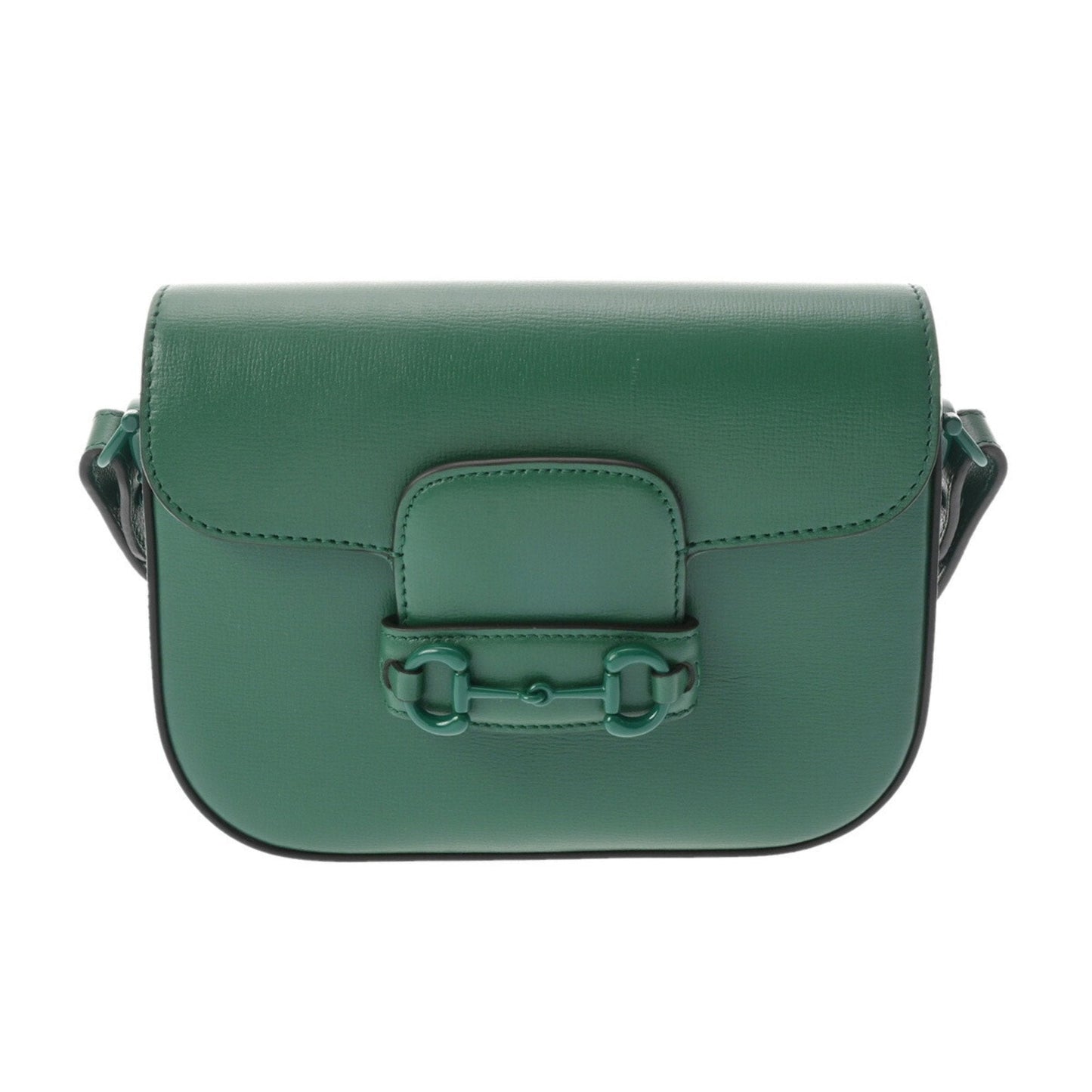 Gucci Horsebit Green Leather Shoulder Bag