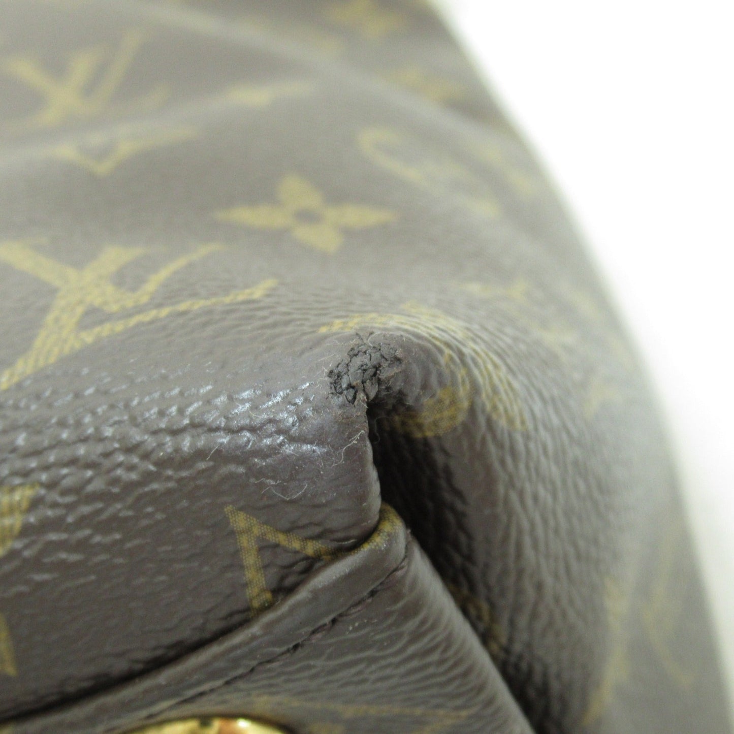 LOUIS VUITTON V Tote MM Shoulder Bag Brown Black Monogram PVC coated canvas M43948