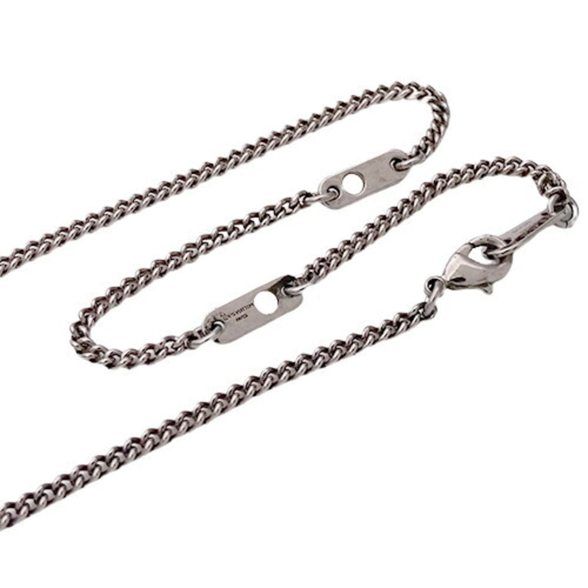 LOUIS VUITTON Necklace Monogram Eclipse Men's Collier Charms Black Silver M63641 Pendant