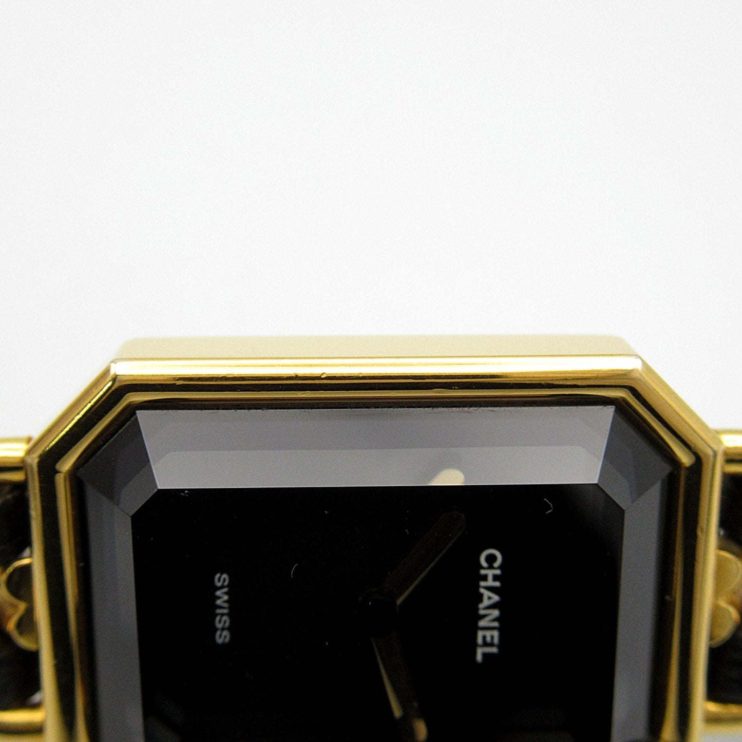 CHANEL Premiere L Wrist Watch H0001 Quartz Black Gold Plated Leather belt H0001