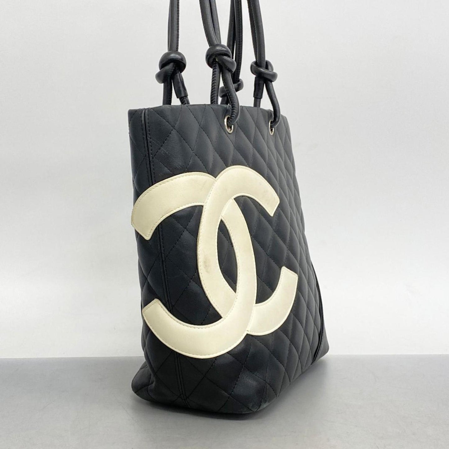 Chanel Tote Bag Cambon Lambskin Black Women's