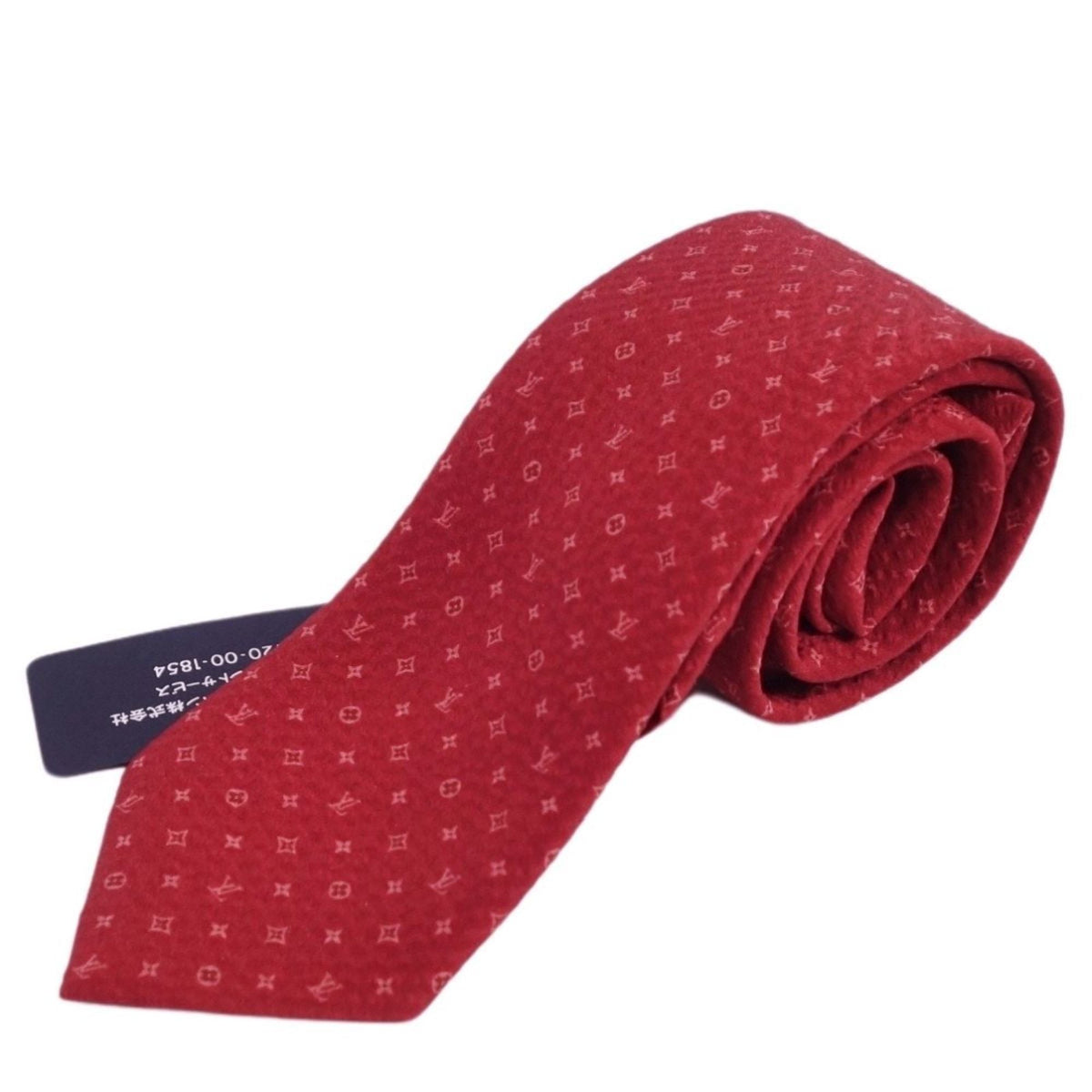 LOUIS VUITTON Necktie Monogram 100% Silk Men's Red