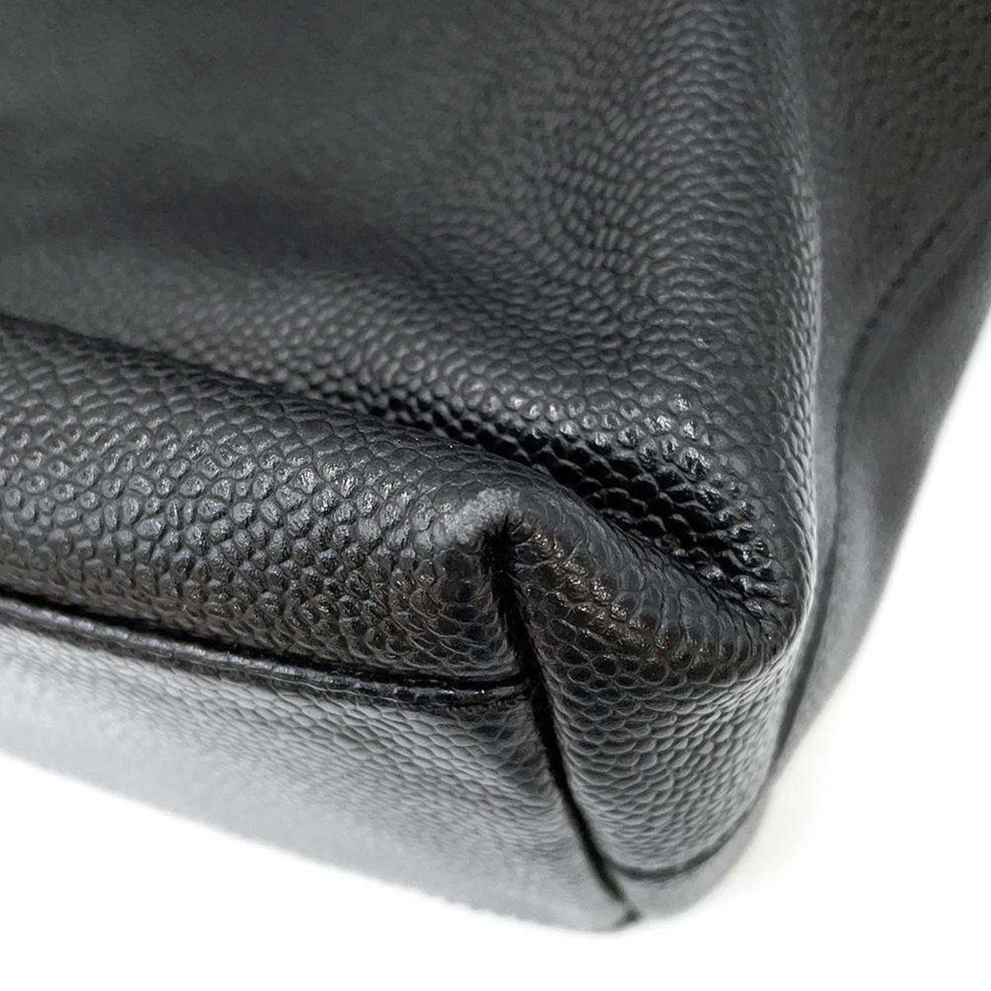 Chanel Tote Bag Coco Mark Wood Grain Plastic Chain A14202 CHANEL Black Shoulder