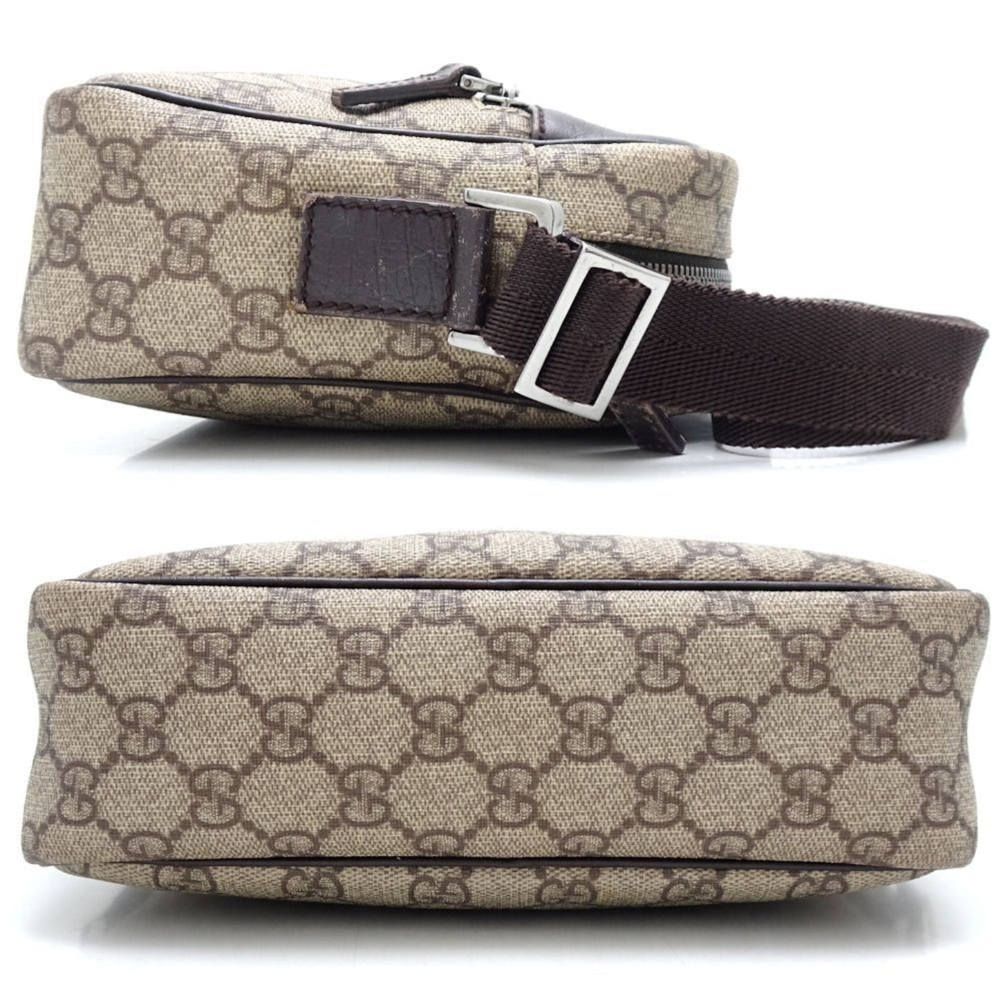 Gucci Beige Brown Pvc Leather Shoulder Bag