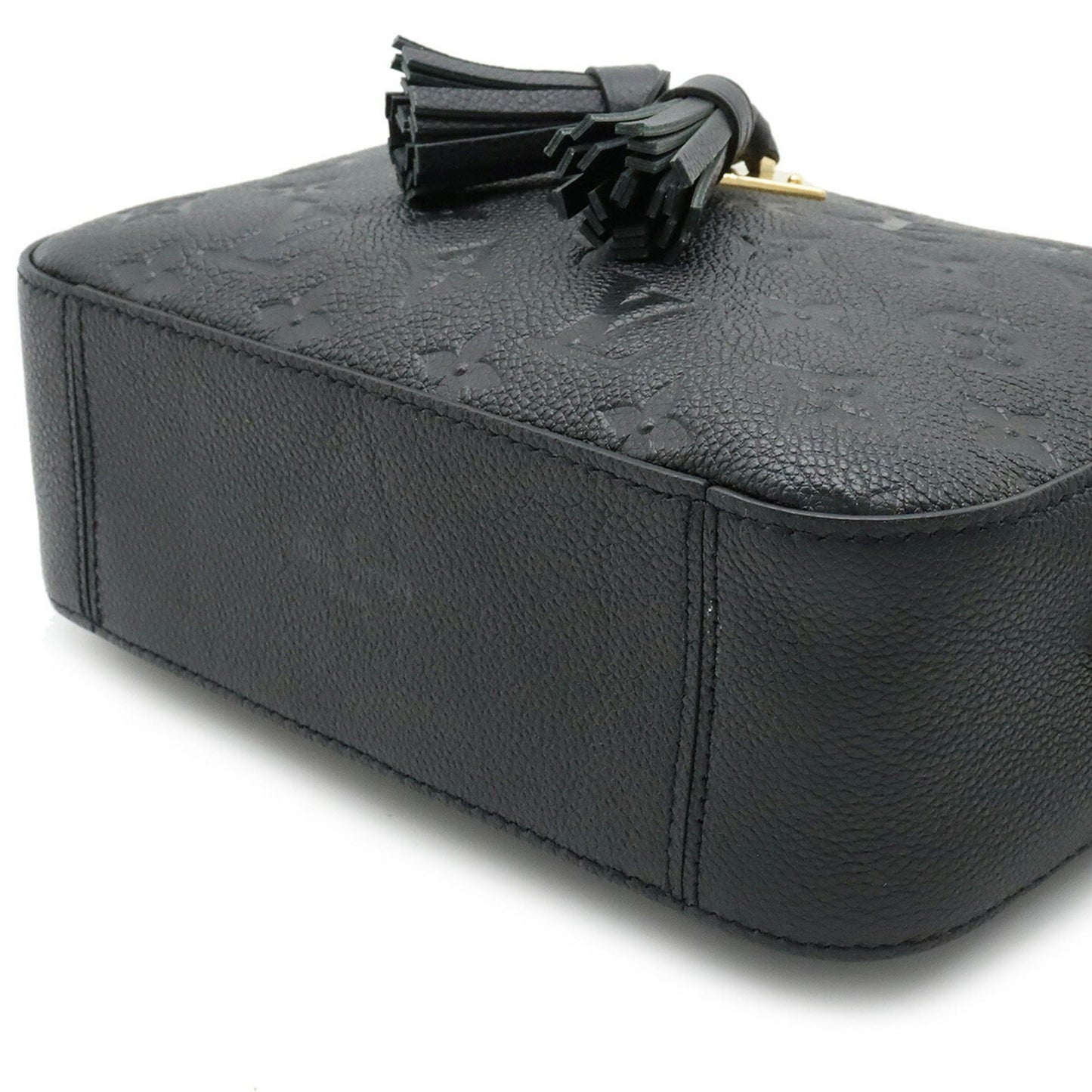 LOUIS VUITTON Monogram Empreinte Saintonges Shoulder Bag Tassel Leather Noir Black M44593