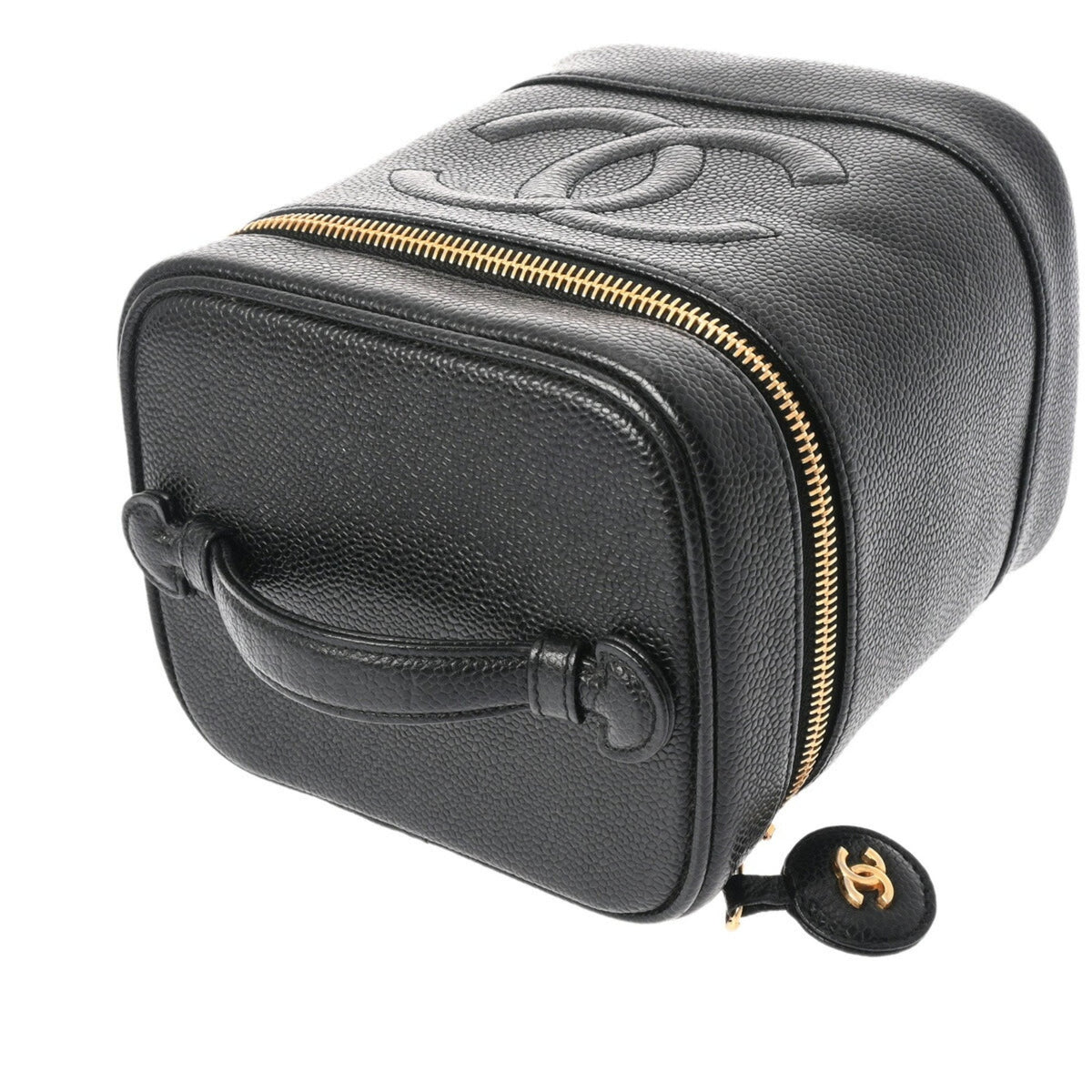 CHANEL Vanity Black A01998 Women's Caviar Skin Handbag