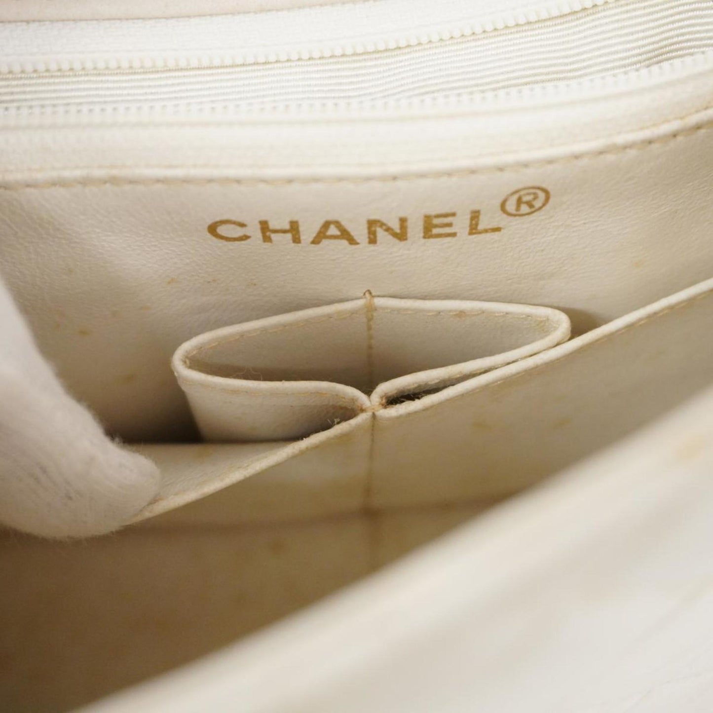 Chanel Shoulder Bag, Matelasse, Chain Shoulder, Lambskin, White, Women's