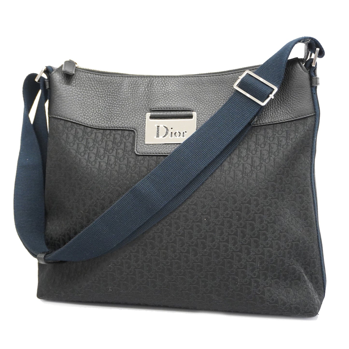 CHRISTIAN DIORAuth  Trotter Shoulder Bag Women's Canvas,Leather Black
