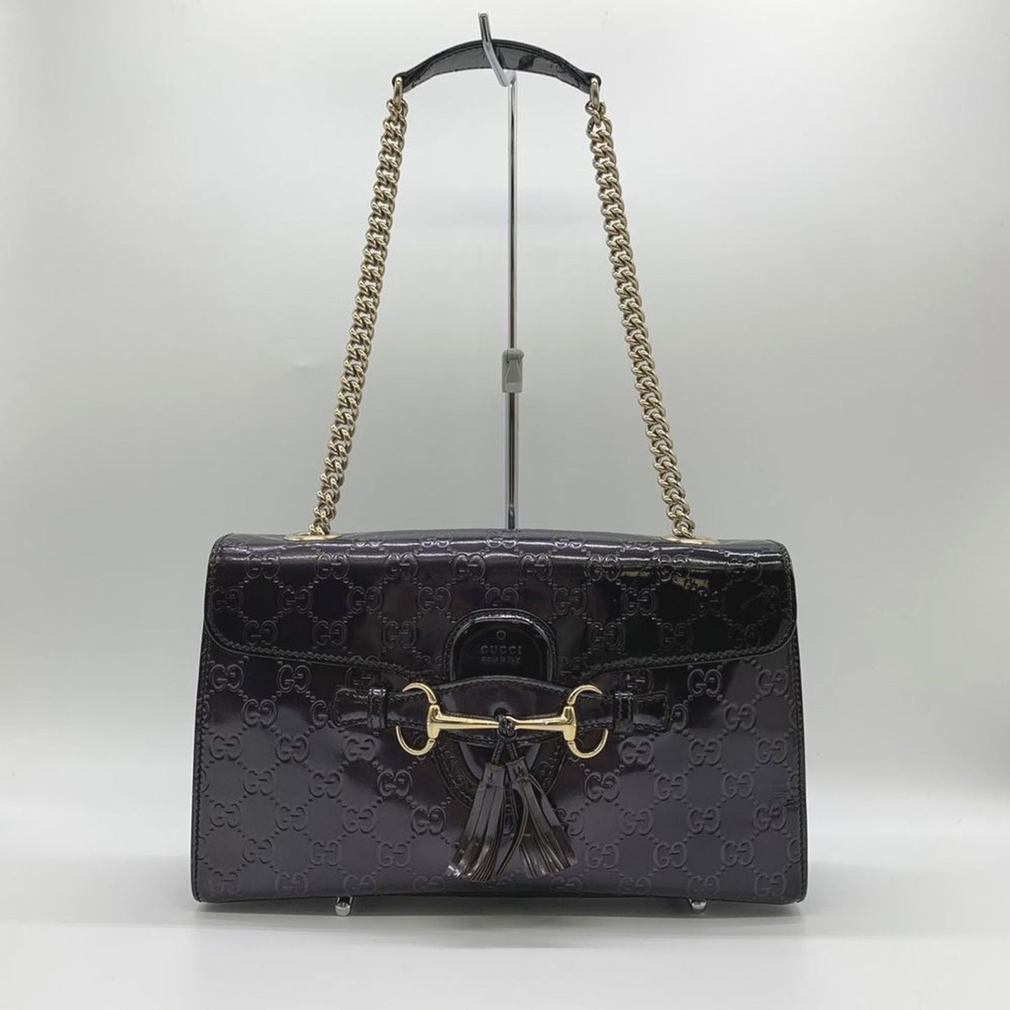 Gucci Purple Patent Leather Shoulder Bag