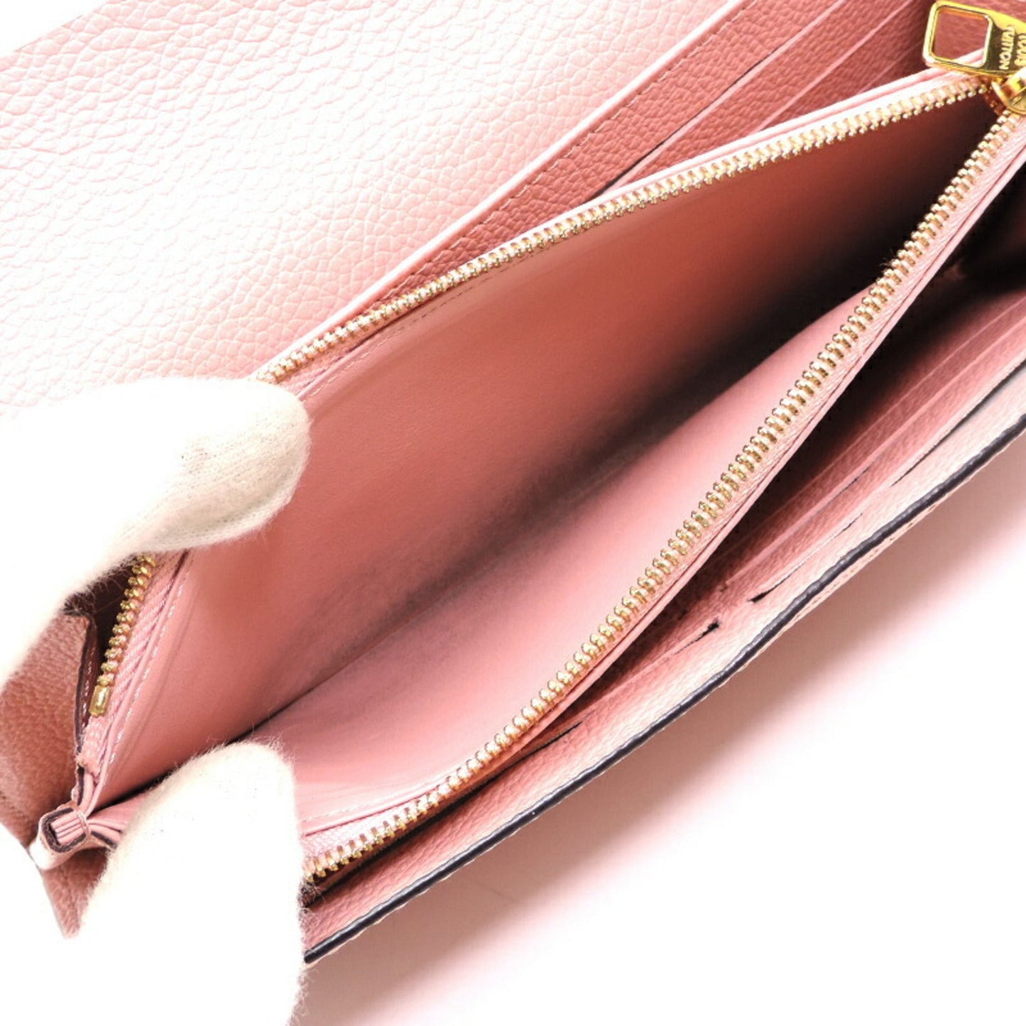 LOUIS VUITTON Portefeuille Sarah Women's Long Wallet M64082 Monogram Empreinte Rose Poudre/Pink