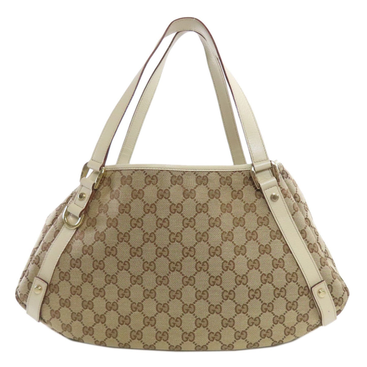 Gucci Brown White Canvas Tote Bag