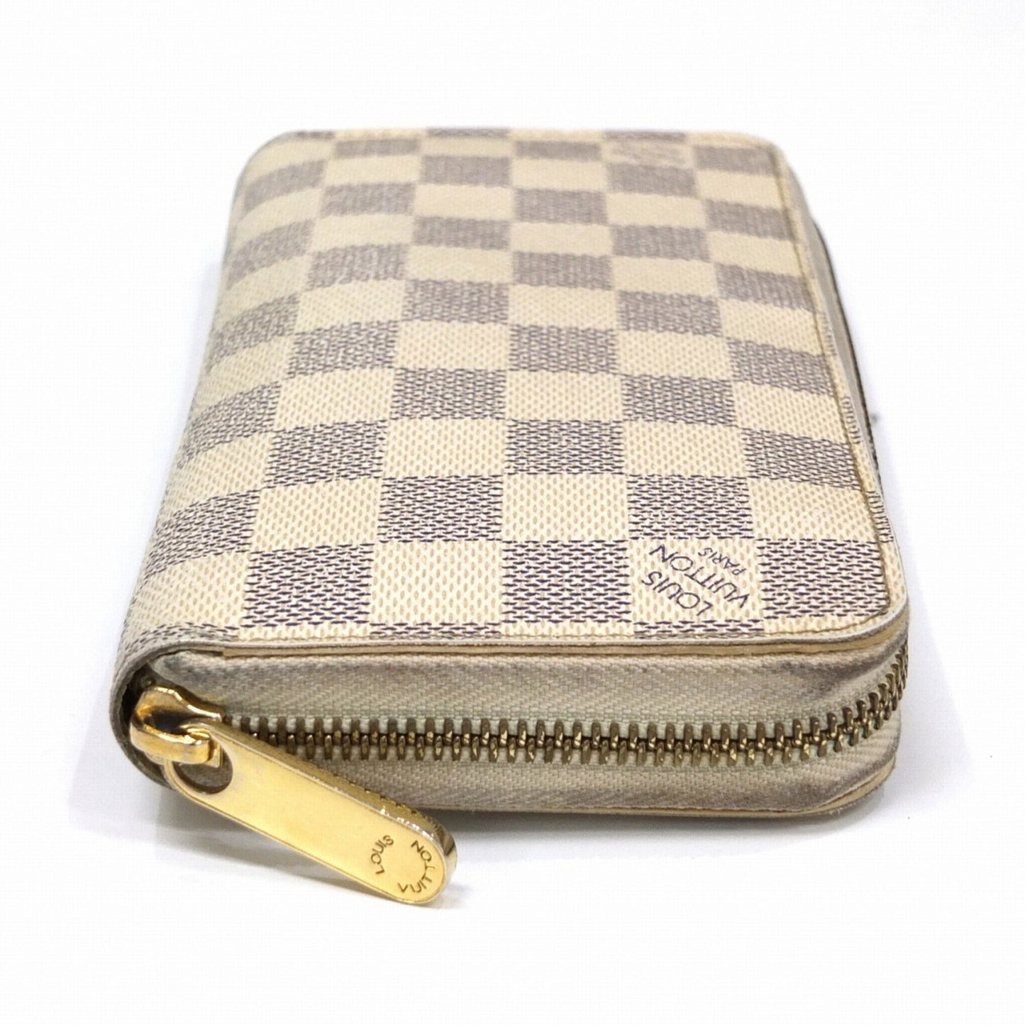 LOUIS VUITTON Long Wallet Zippy N41660  Damier Azur White Round