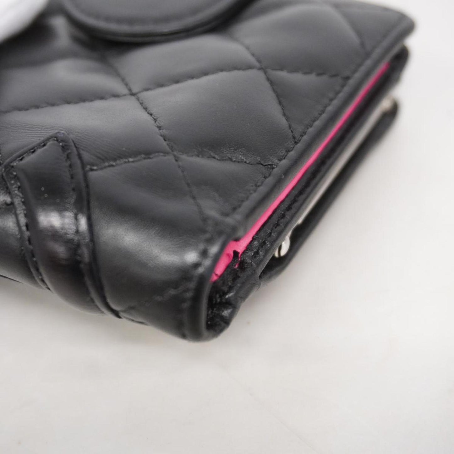 Chanel Wallet Cambon Lambskin Black Women's