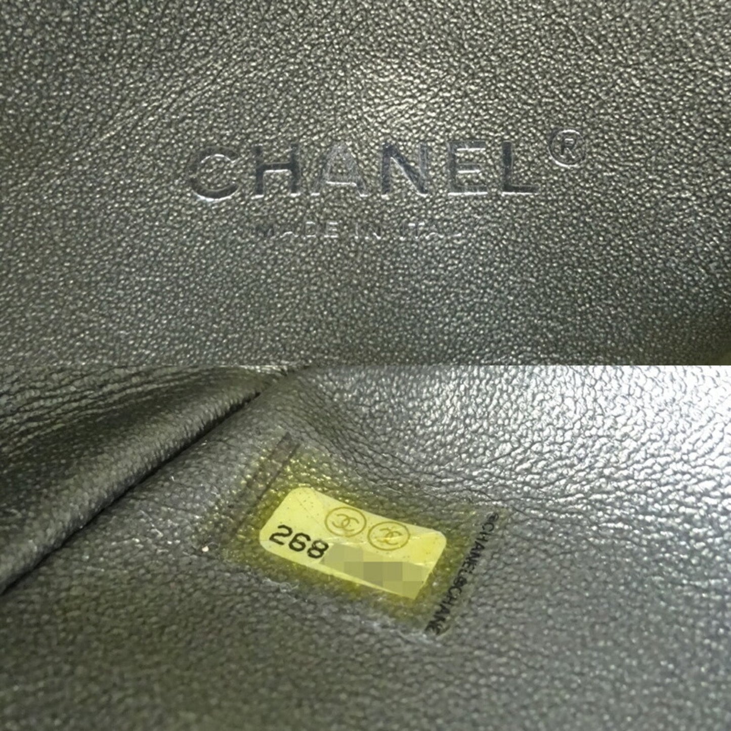 Chanel V-stitch chain shoulder 23 ladies bag leather grey