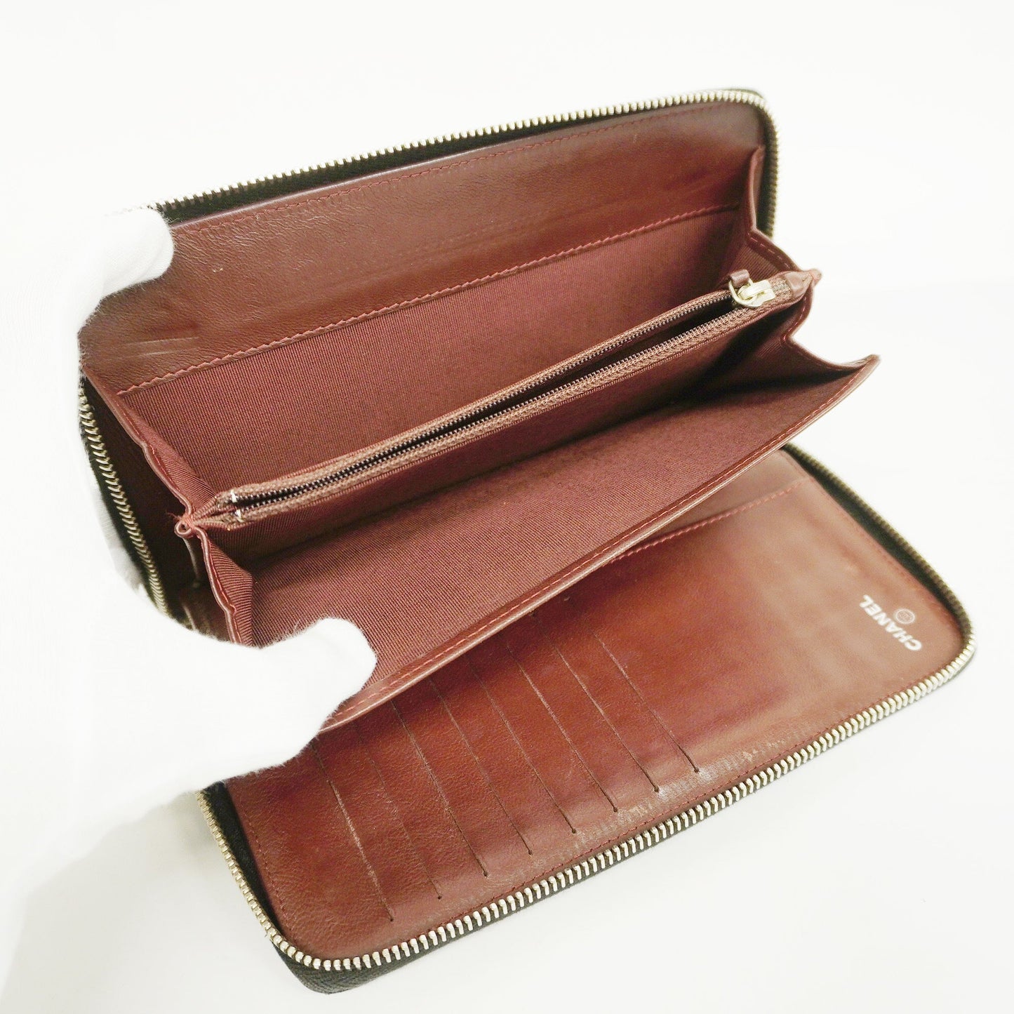 ChanelAuth  Matelasse Silver Metal Fittings Women's Lambskin Long Wallet