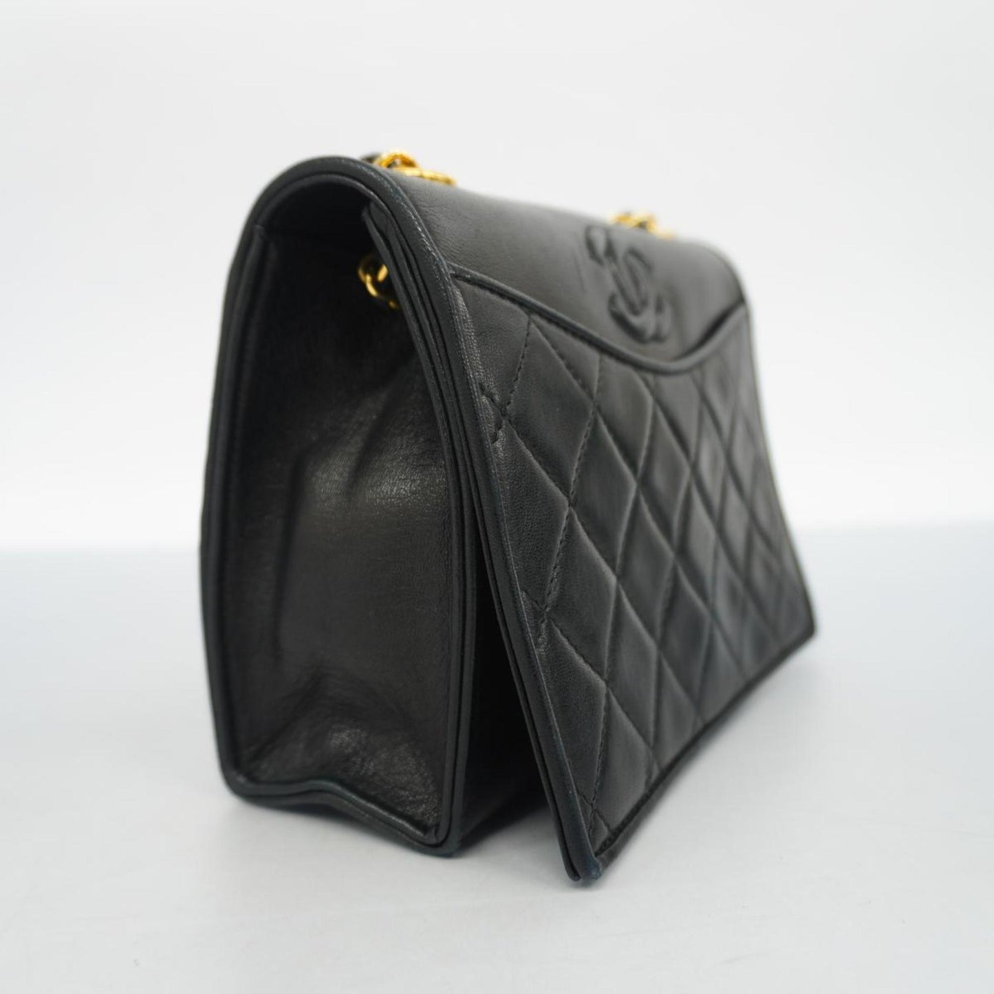 Chanel Shoulder Bag Matelasse Chain Lambskin Black Women's