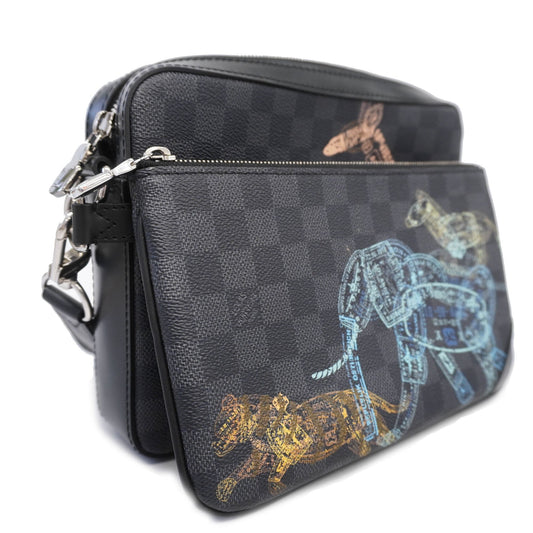 LOUIS VUITTONAuth  Damier Graphite Trio Messenger N58040 Men's Shoulder Bag