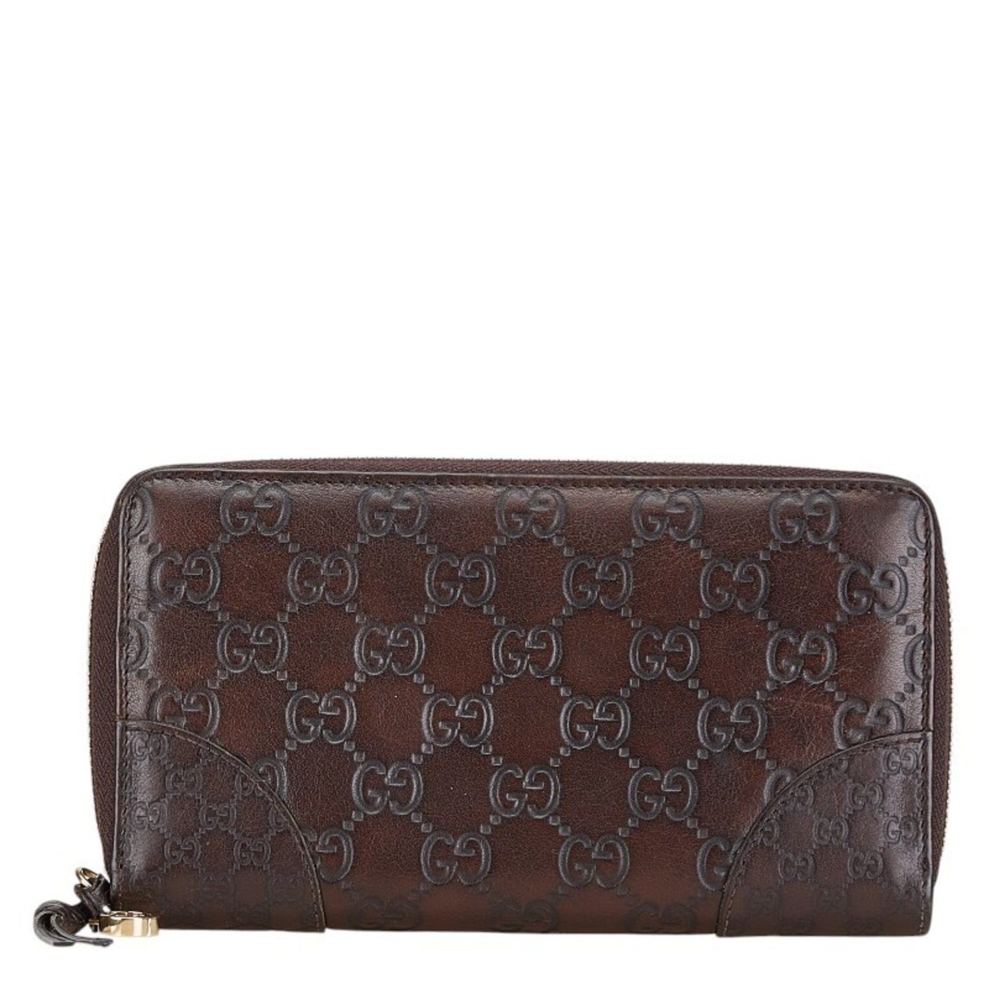 Gucci Brown Leather Long Wallet (Bi-Fold) ()
