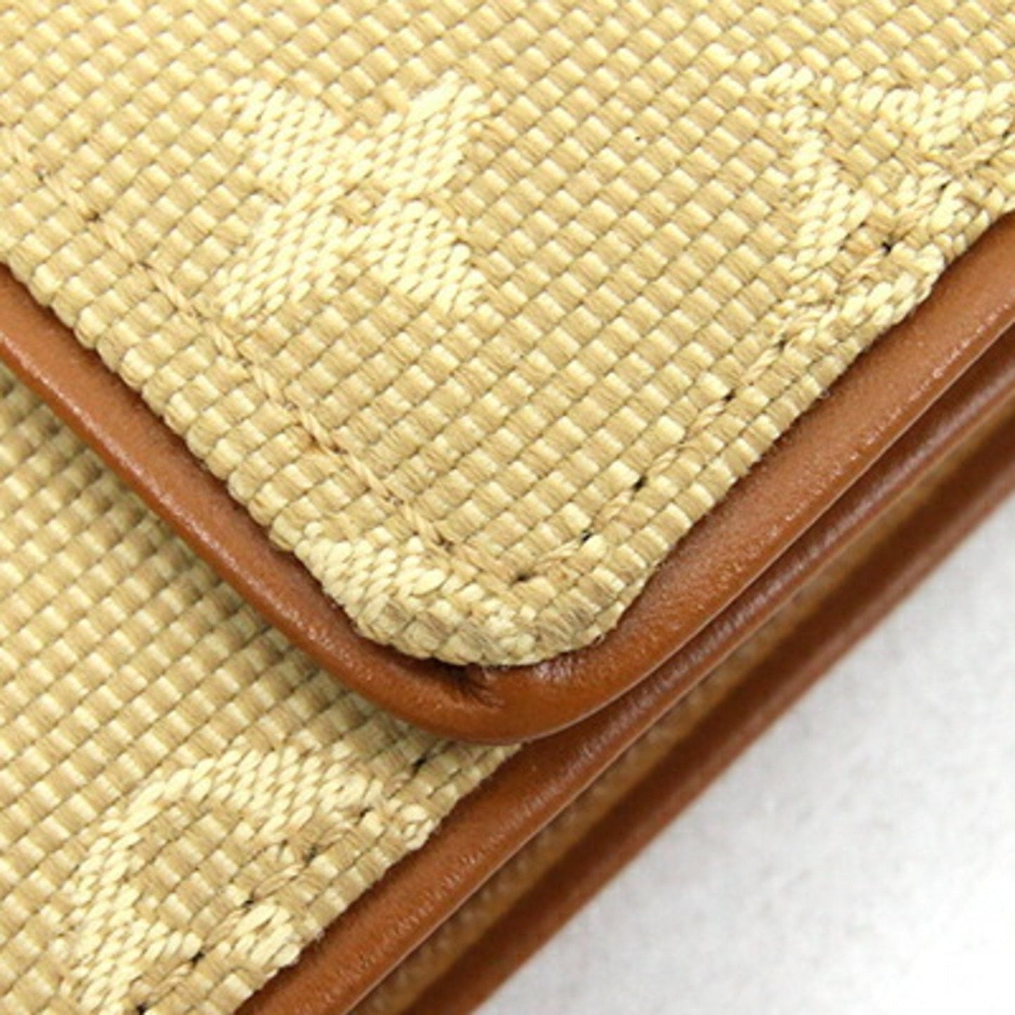 LOUIS VUITTON Trifold Wallet Monogram Porte Bier Cult Credit Monet M92441 Beige Black Ladies