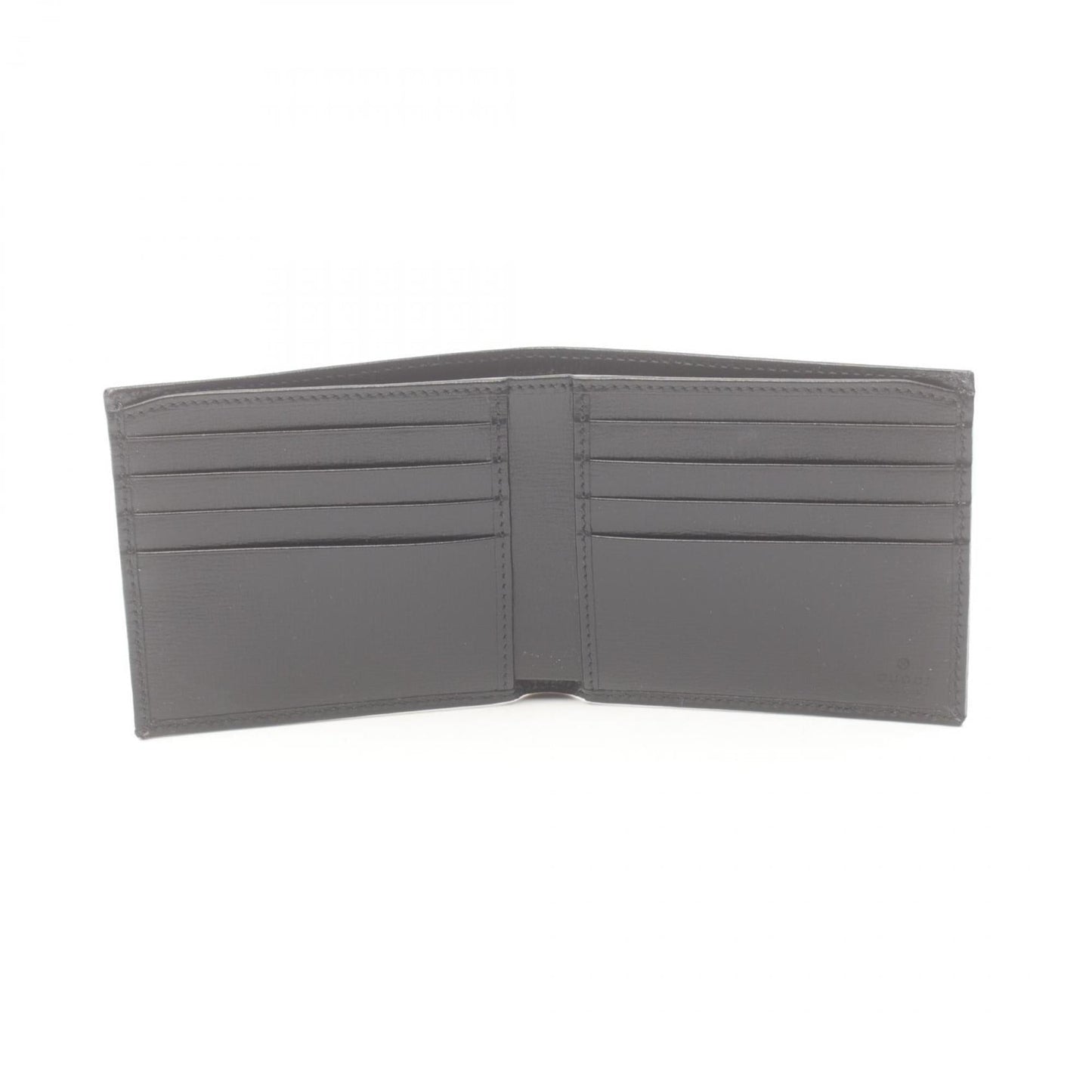 Gucci Black Gray Pvc Coated Canvas Leather Wallet (Bi-Fold)