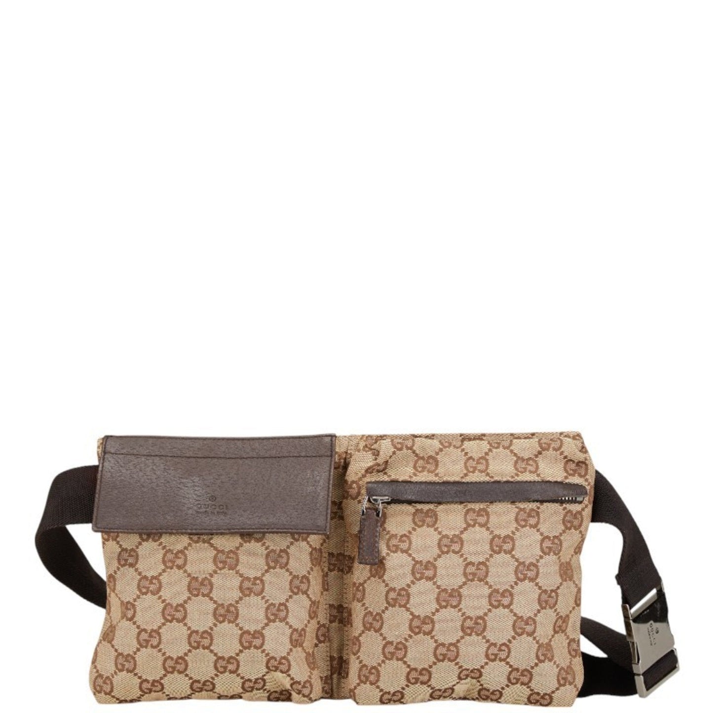 Gucci Beige Brown Canvas Leather Fanny Pack ()
