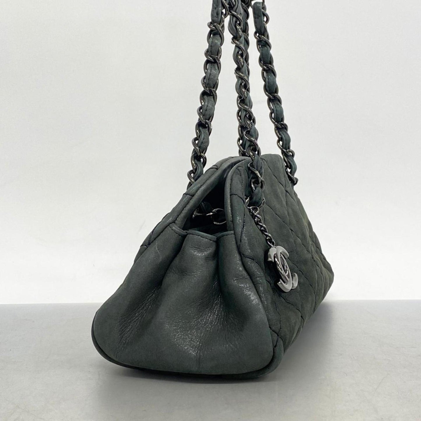 Chanel Shoulder Bag Matelasse Chain Leather Black Women's