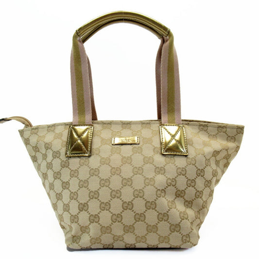 Gucci Gg Canvas Beige Gg Canvas Patent Leather Handbag ()