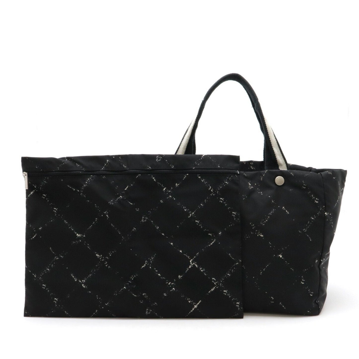 CHANEL Chanel Old Travel Line Tote MM Bag Shoulder Nylon Black Red