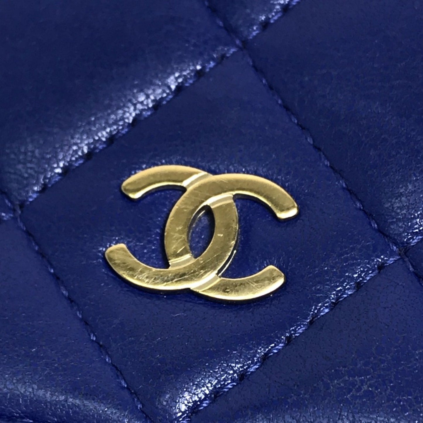 Chanel A33814 CCCC Mark bag chain wallet Shoulder Bag blue GoldHardware