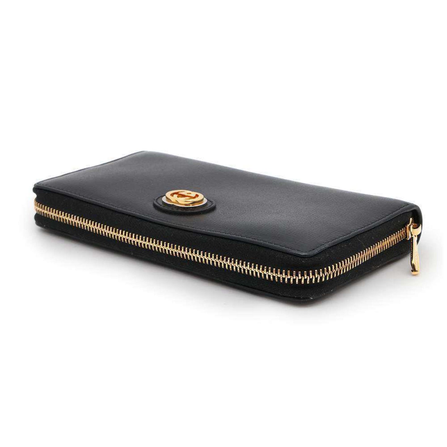 Gucci Black Leather Long Wallet (Bi-Fold)