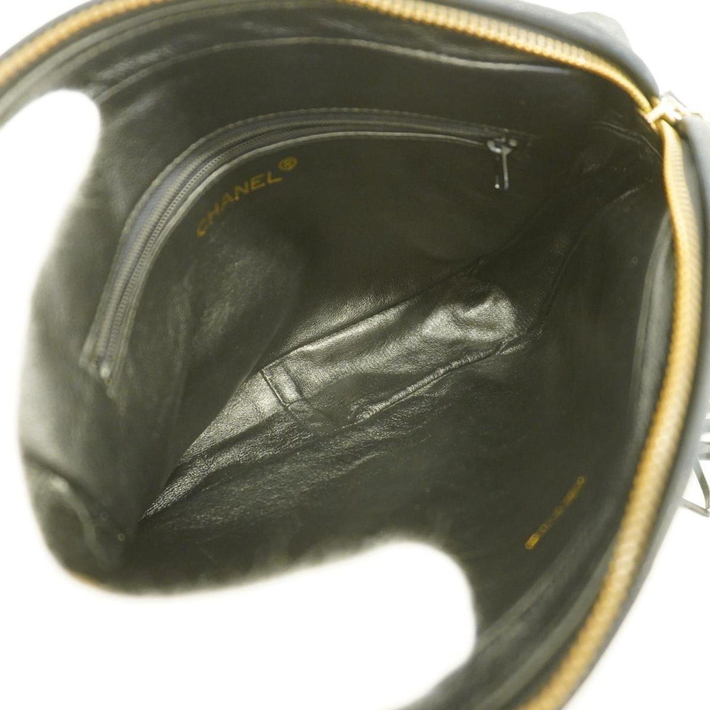 Chanel Shoulder Bag with Matelasse Bag, Lambskin, Black, Women's