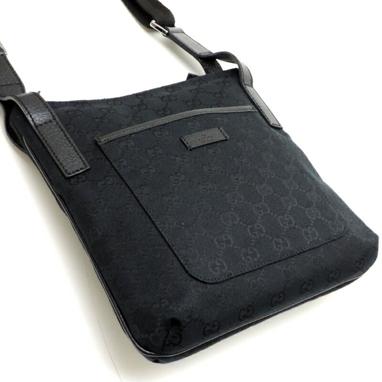 Gucci Black Gg Canvas Shoulder Bag