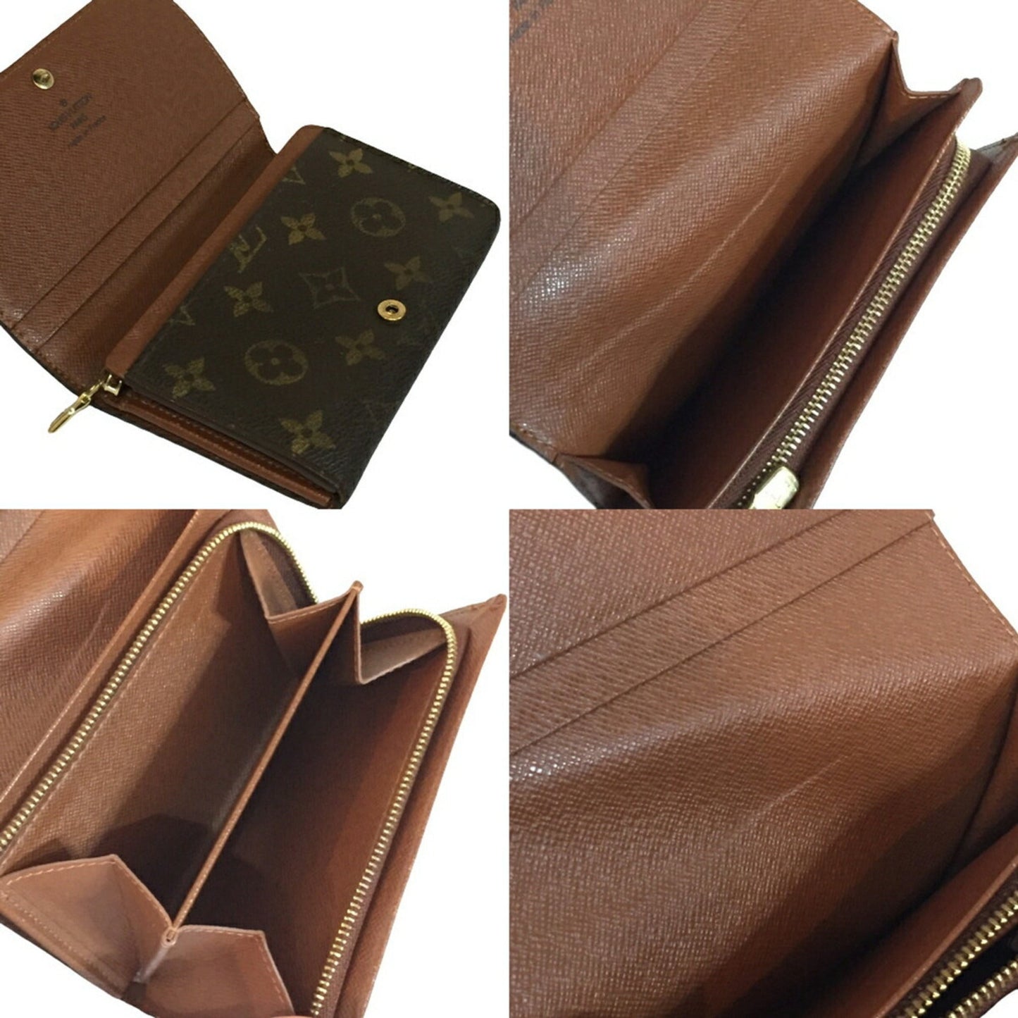 LOUIS VUITTON Portomone Vietresor Monogram M61730 LV Wallet Bifold L-shaped Zipper Women's