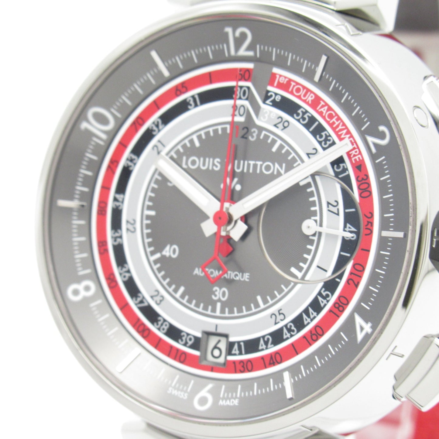 LOUIS VUITTON Tambour Voyage Chronograph Wrist Watch watch Wrist Watch Q102C Mechanical Automatic Gray Stainless Ste Q102C