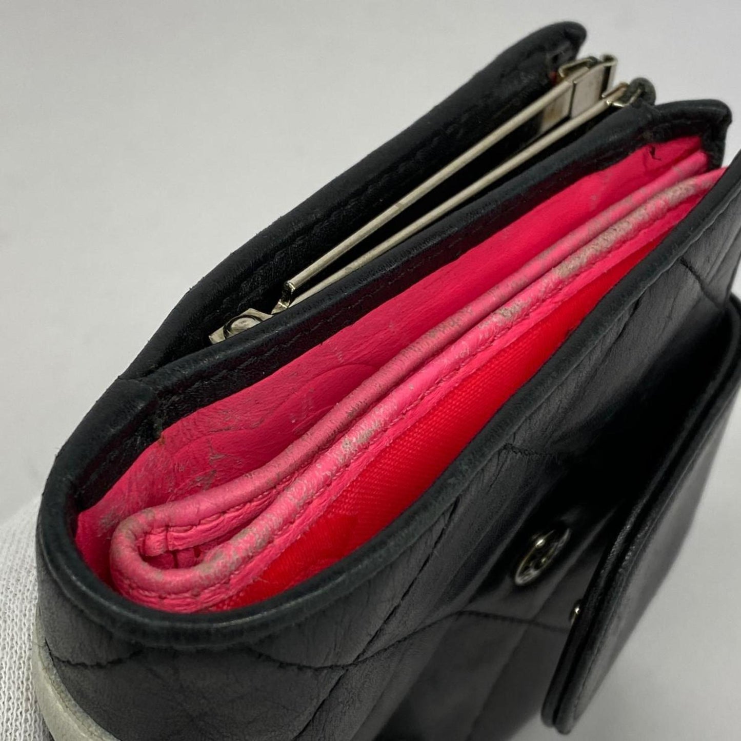Chanel Wallet Cambon Lambskin Black Women's