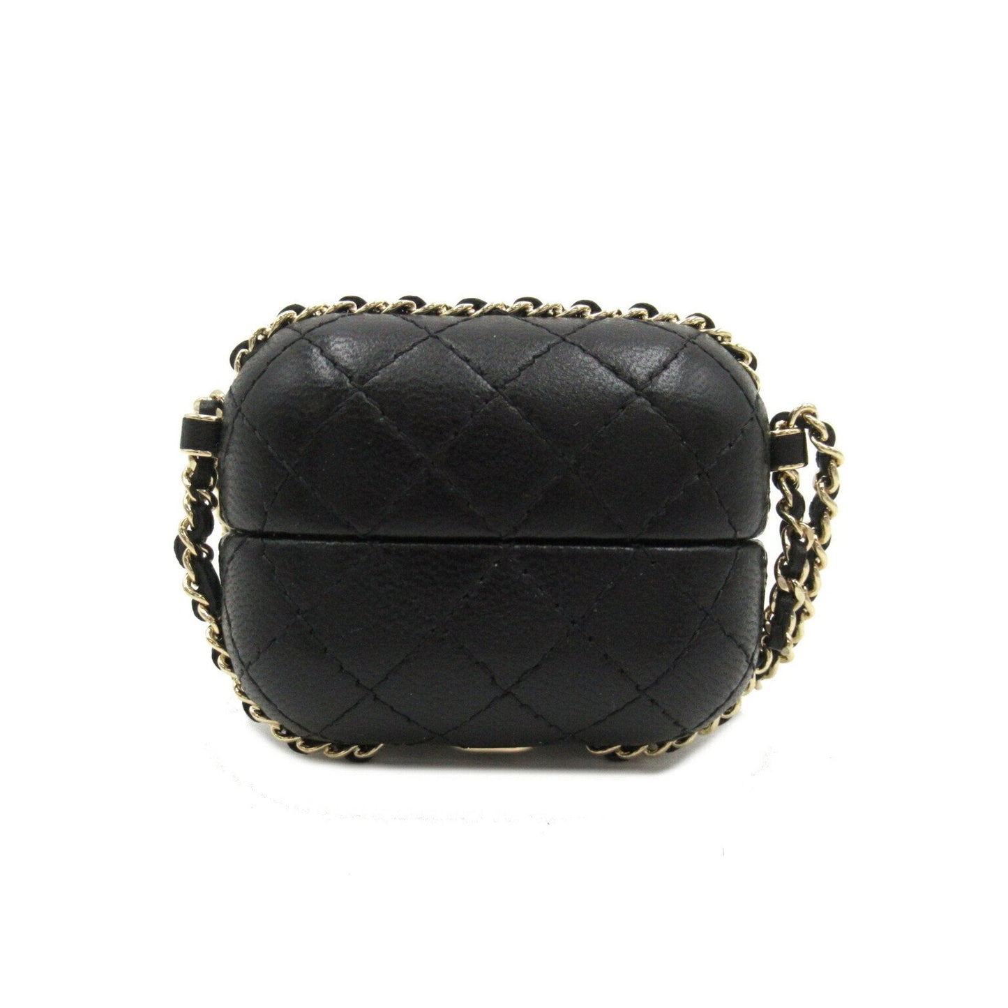 CHANEL Airpods Case Shoulder Bag Lambskin (Sheepskin) Women's Black AP2207