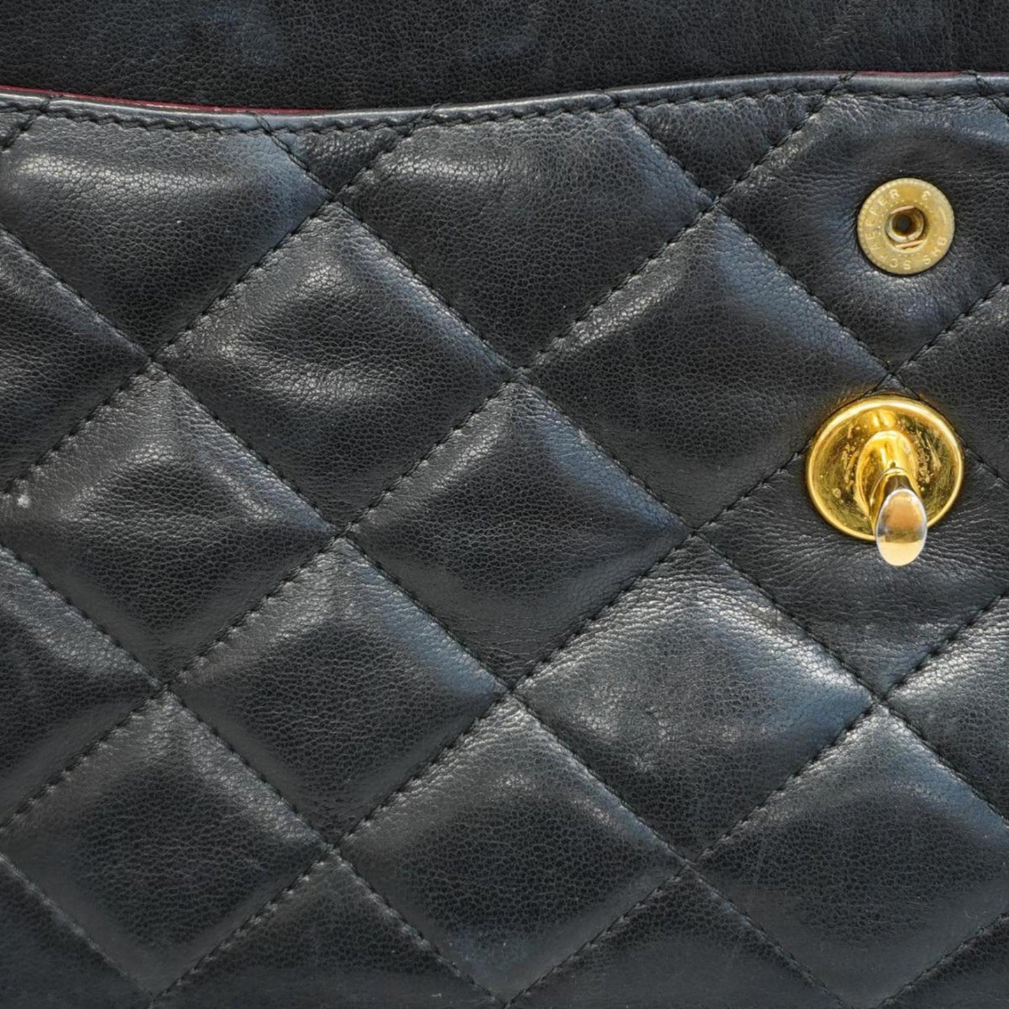 Chanel Shoulder Bag Matelasse Paris Limited W Flap Chain Lambskin Black Women's