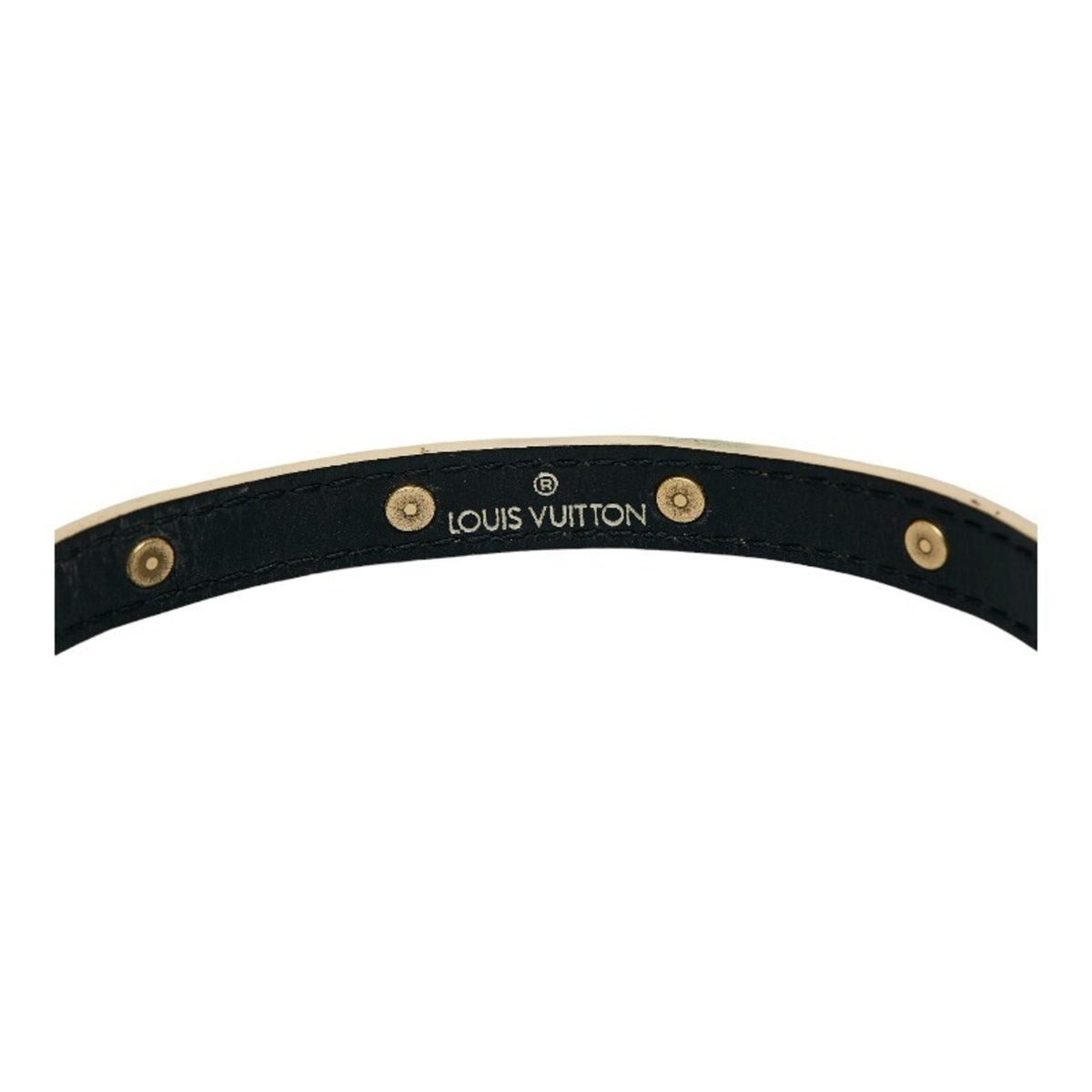 LOUIS VUITTON Suhari Bracelet Double Tour M91844 Black Leather Ladies