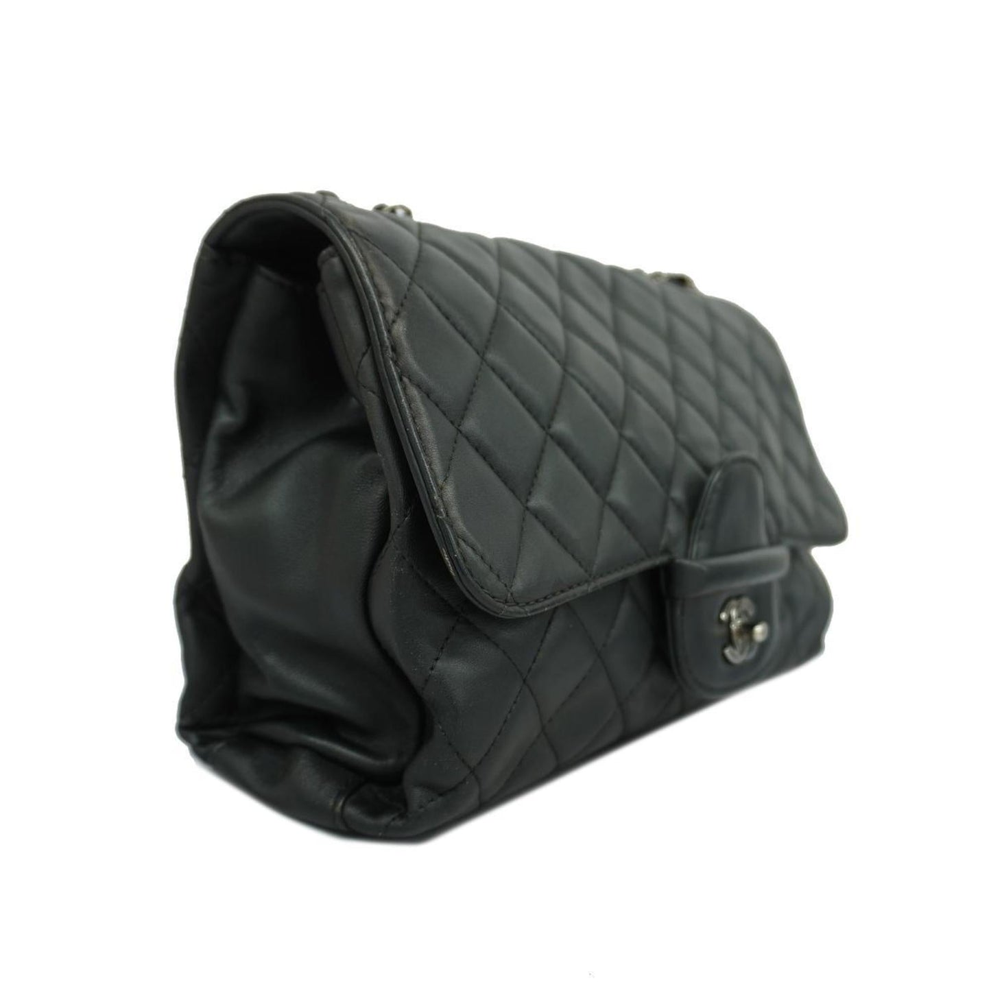 Chanel Shoulder Bag Matelasse W Chain Lambskin Black Women's