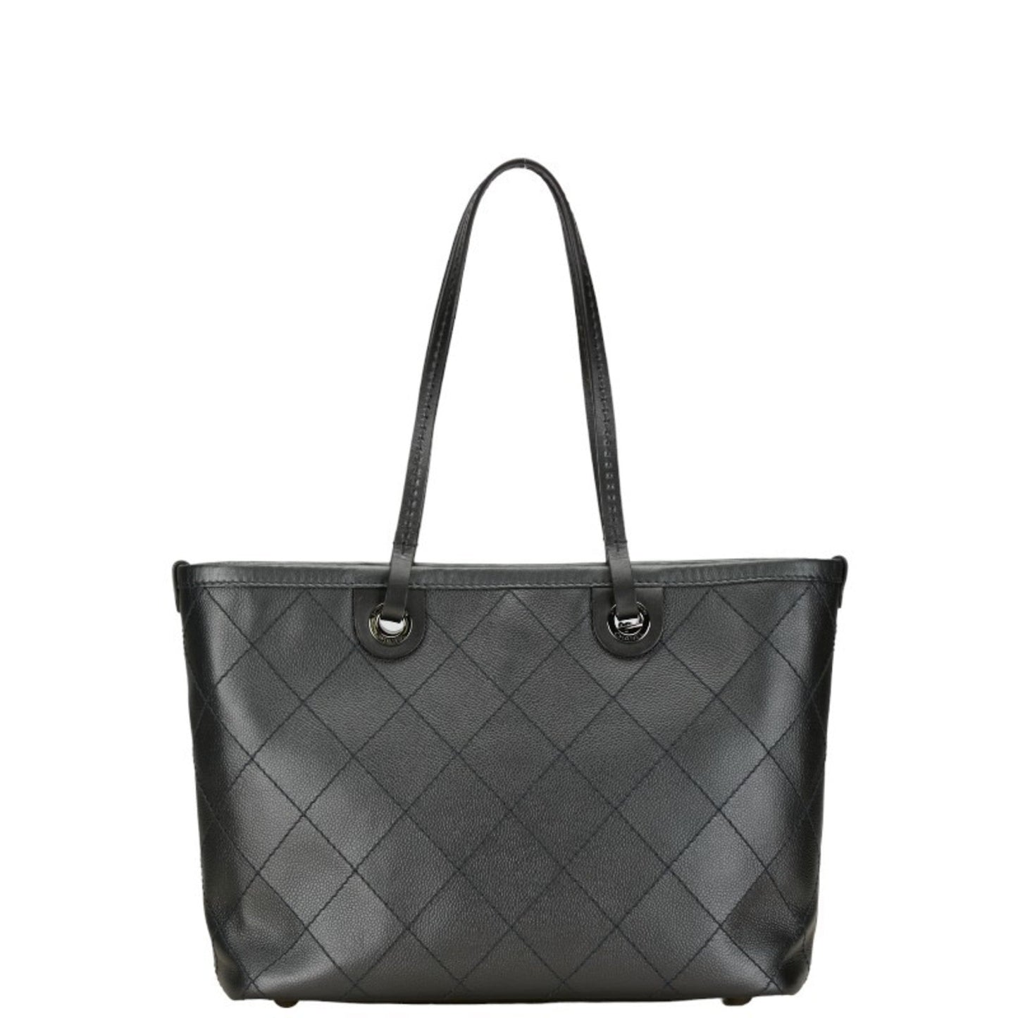 CHANEL Wild Stitch Coco Mark On The Road Tote Bag Shoulder Black Caviar Skin Leather Women's