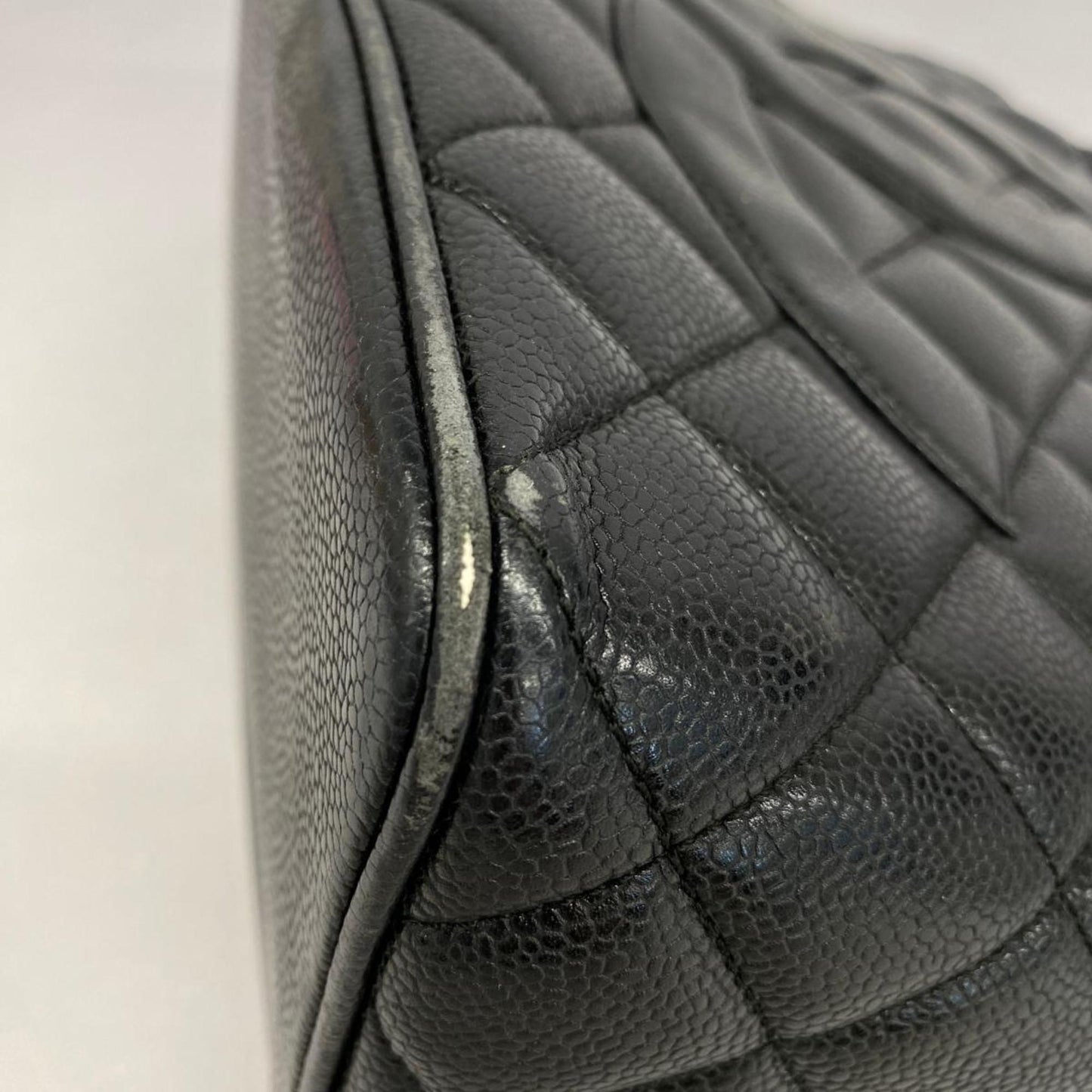 Chanel Tote Bag Reproduction Caviar Skin Black Women's