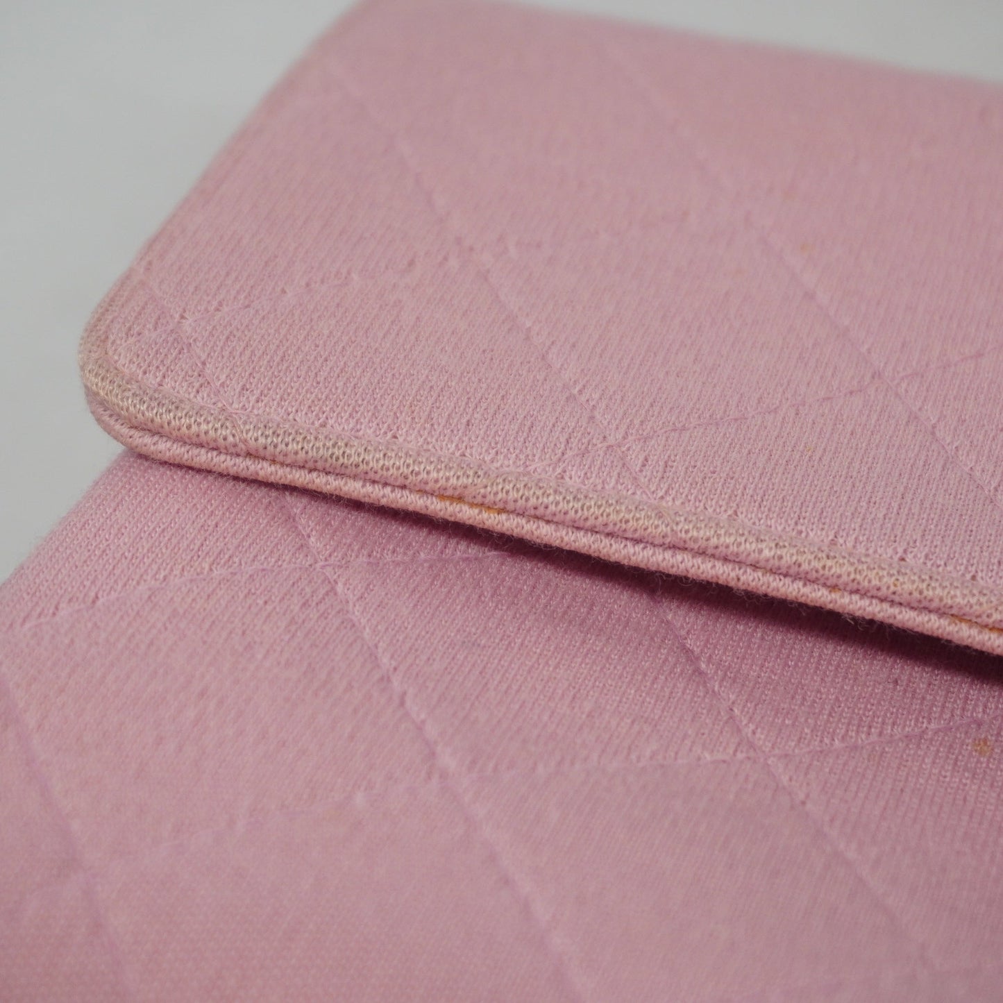 Chanel shoulder bag matelasse single chain cotton pink silver metal