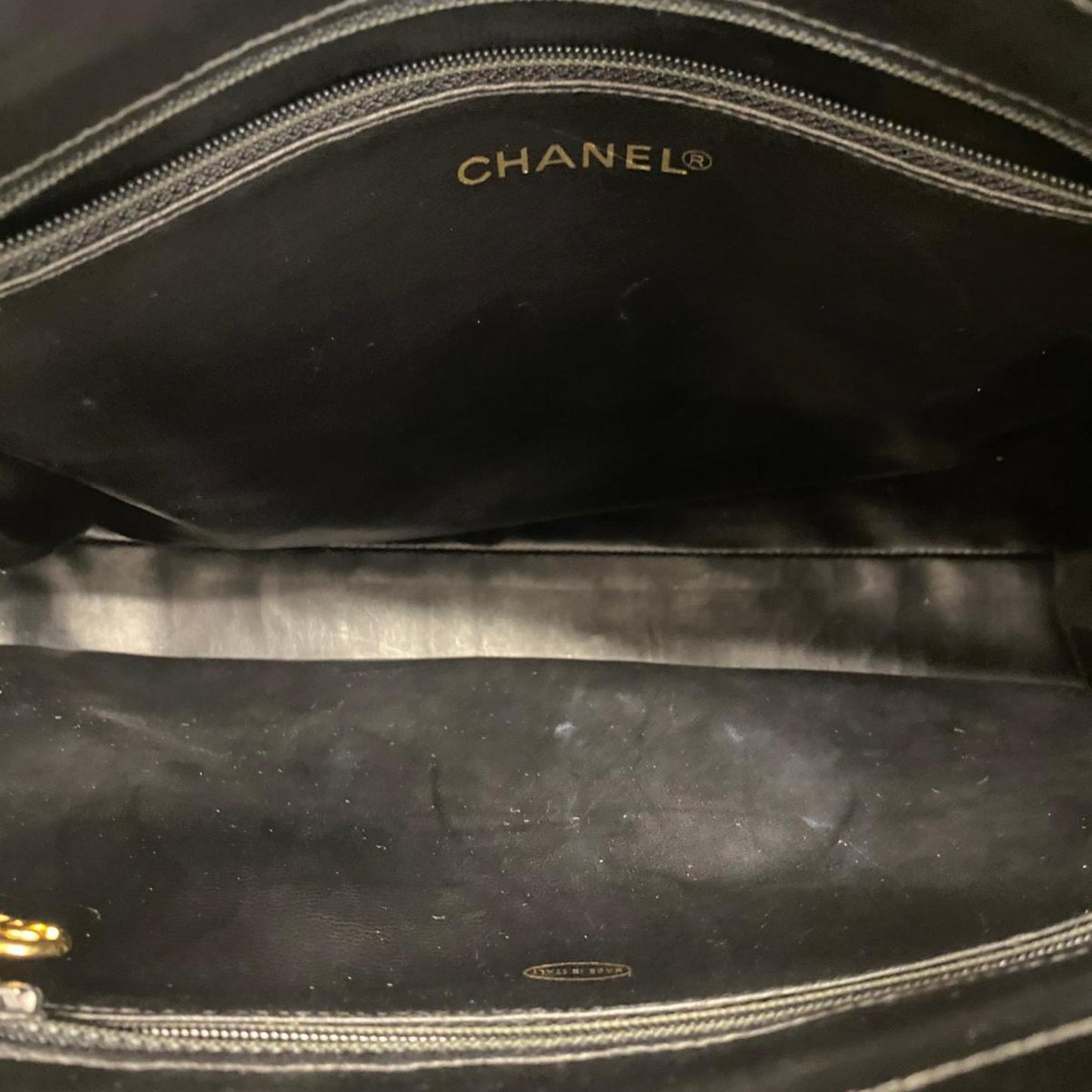 Chanel Shoulder Bag Chain Patent Leather Black Women's