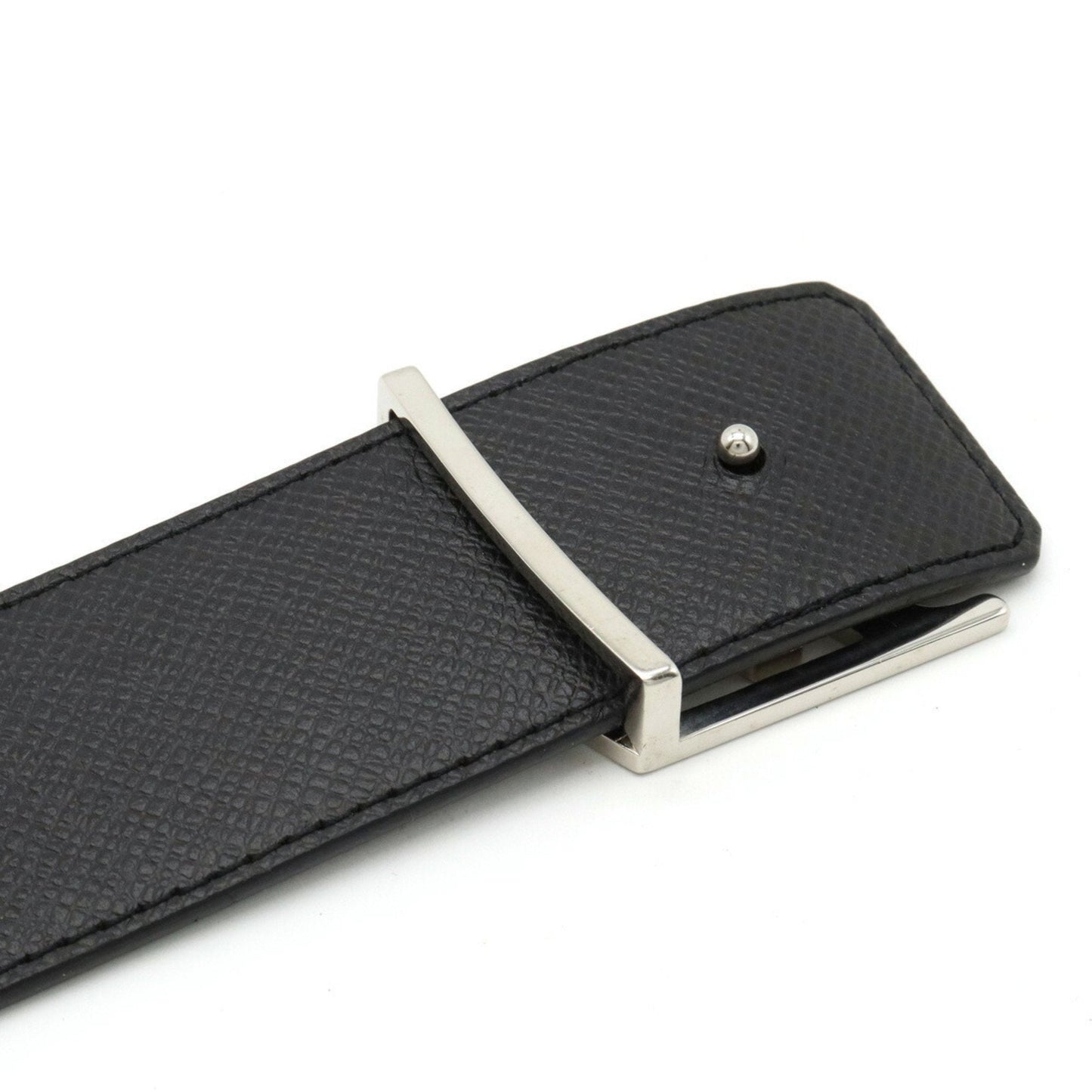 LOUIS VUITTON Monogram Eclipse Taiga Suntulle LV Initial Belt Reversible #85/34 85cm M0157V